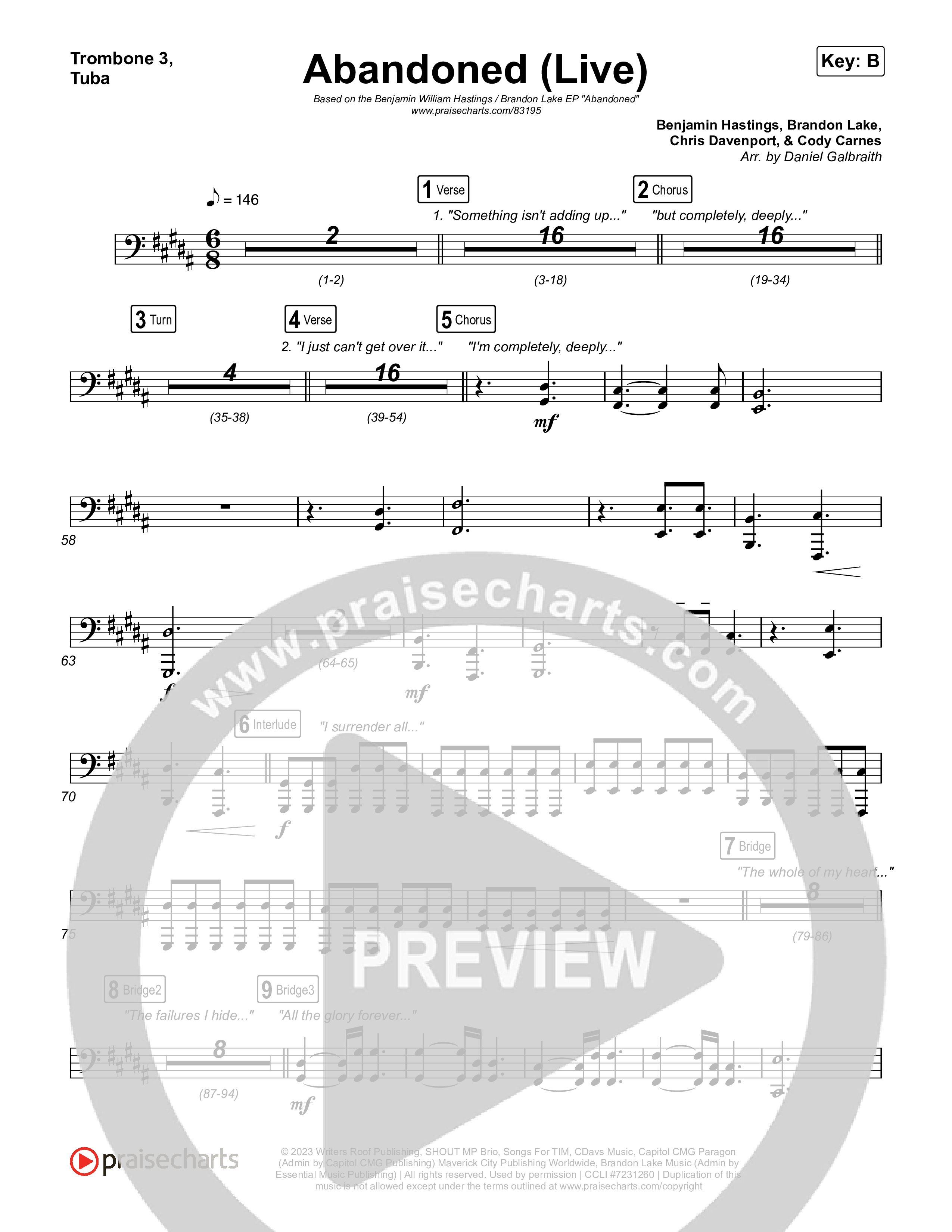 Abandoned (Live) Trombone 1,2 (Benjamin William Hastings / Brandon Lake)