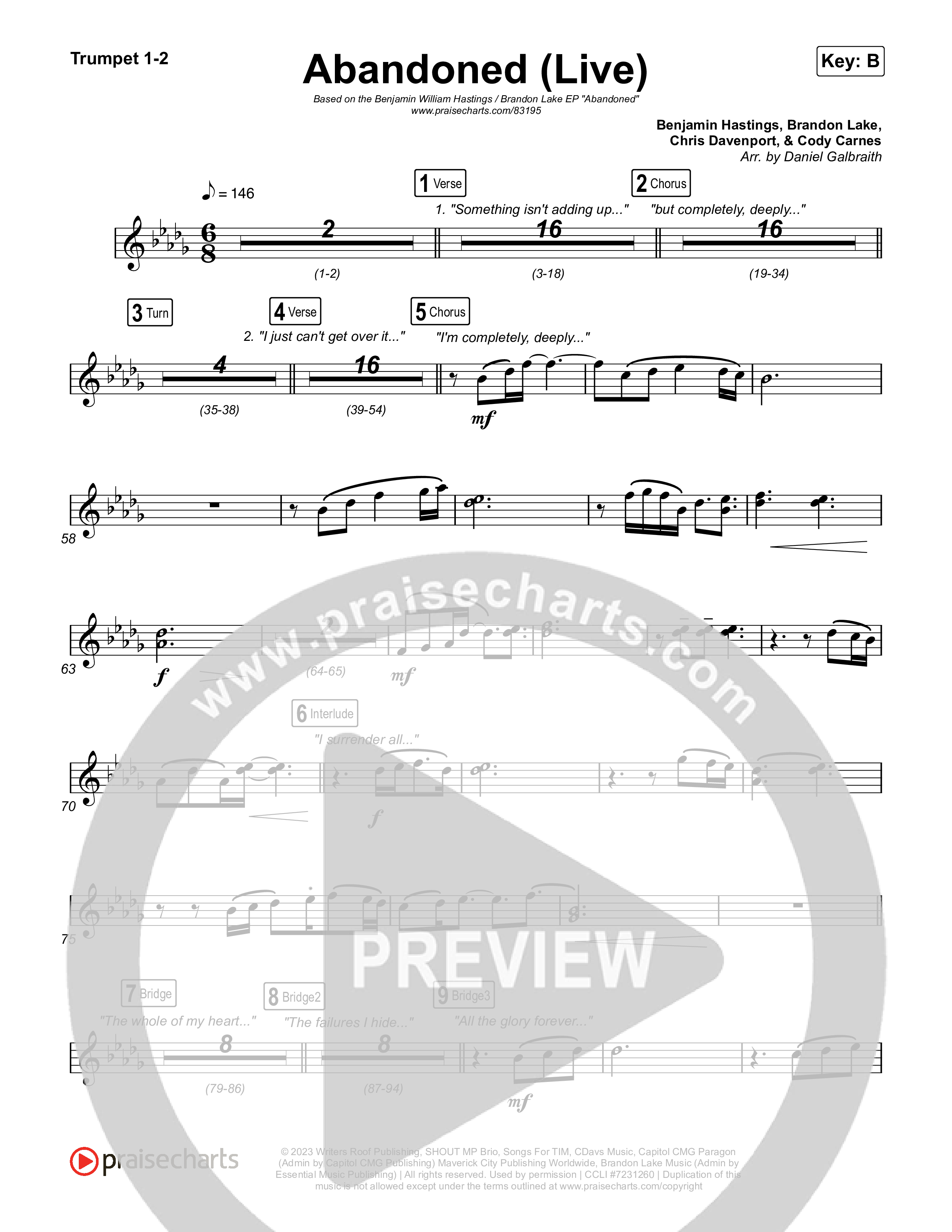 Abandoned (Live) Trumpet 1,2 (Benjamin William Hastings / Brandon Lake)