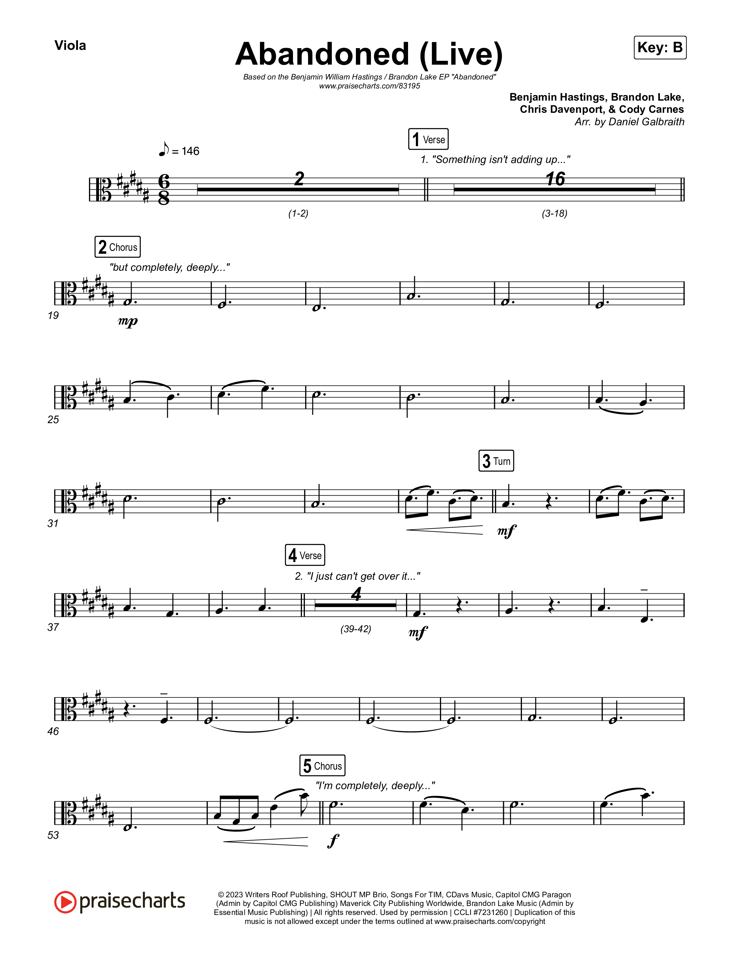 Abandoned (Live) Viola (Benjamin William Hastings / Brandon Lake)