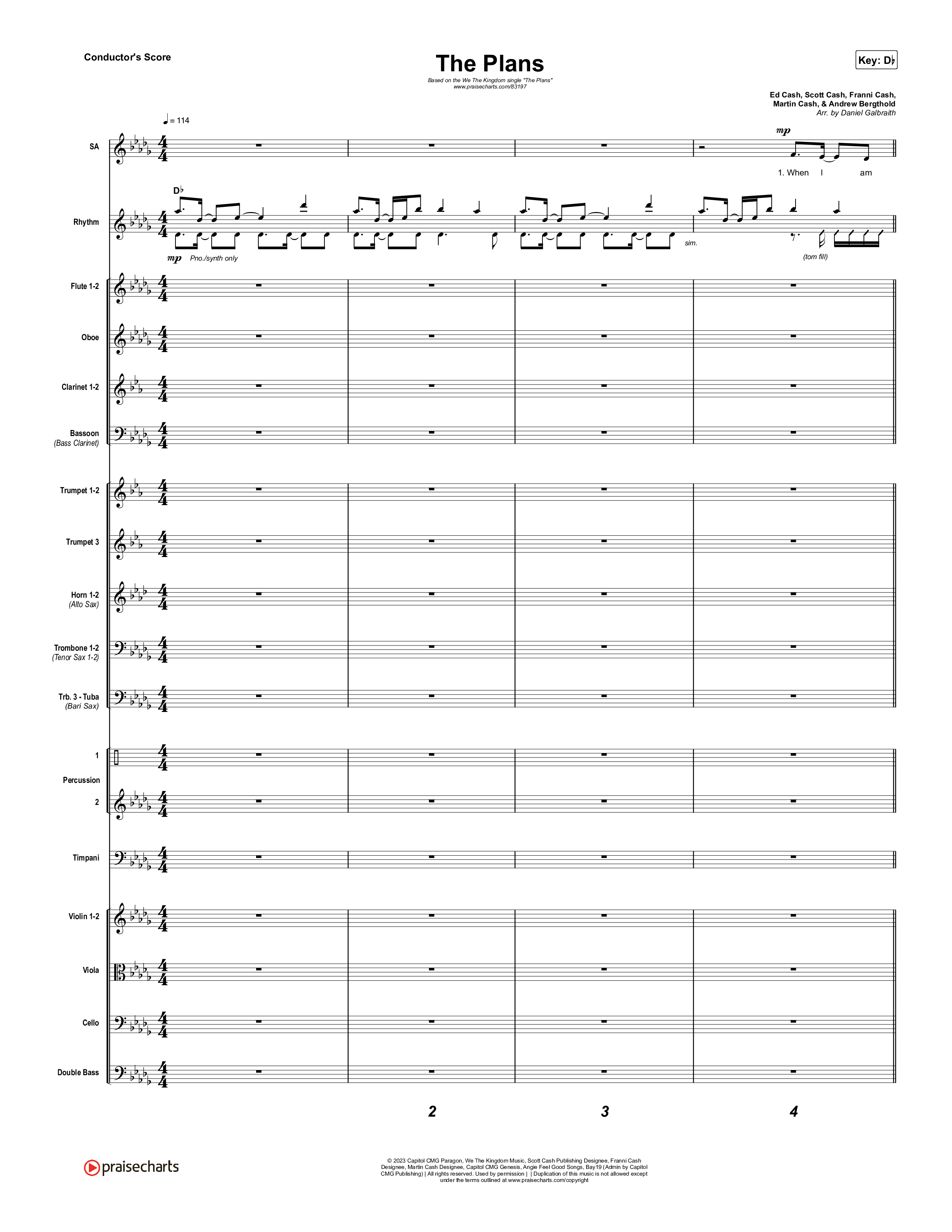The Plans Conductor's Score (We The Kingdom)