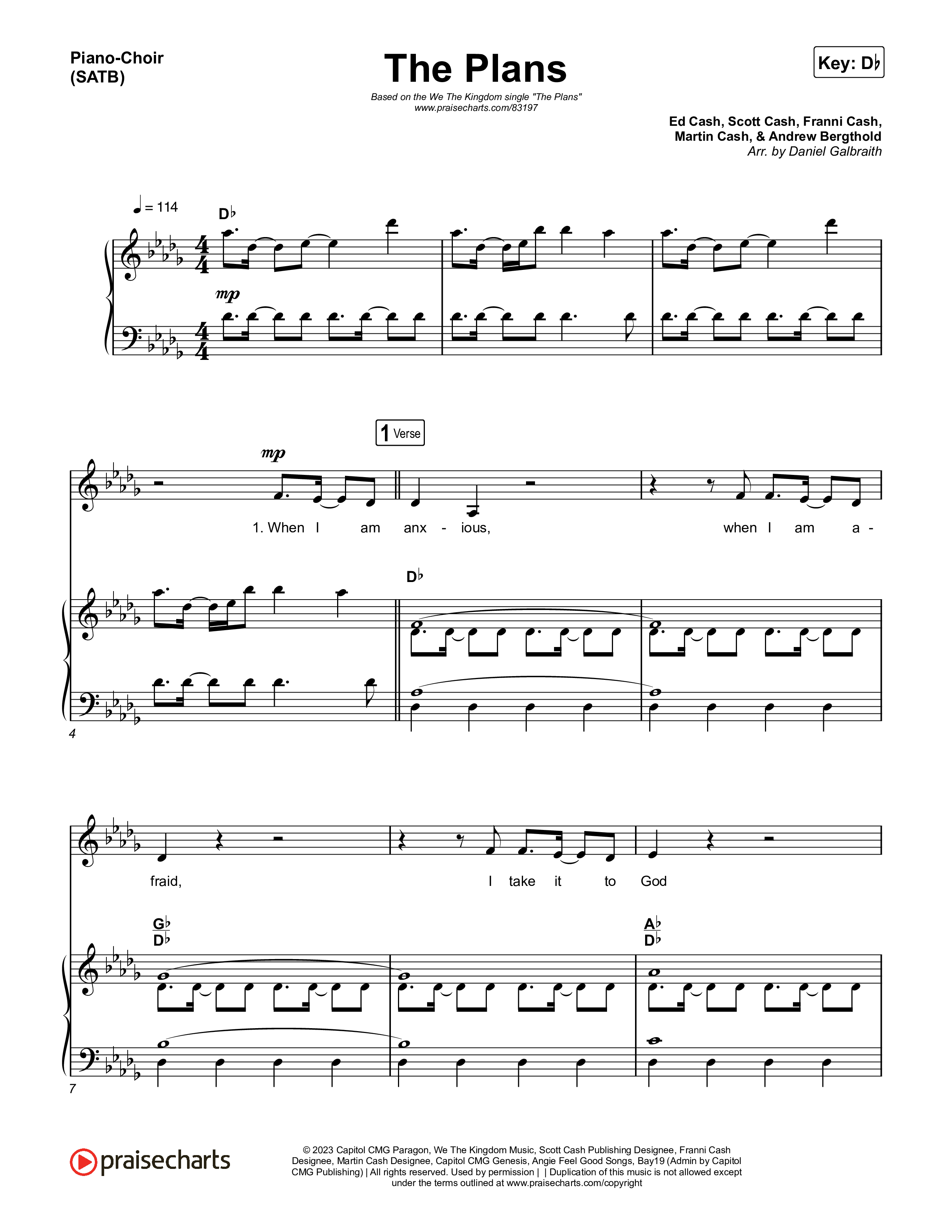The Plans Piano/Vocal (SATB) (We The Kingdom)