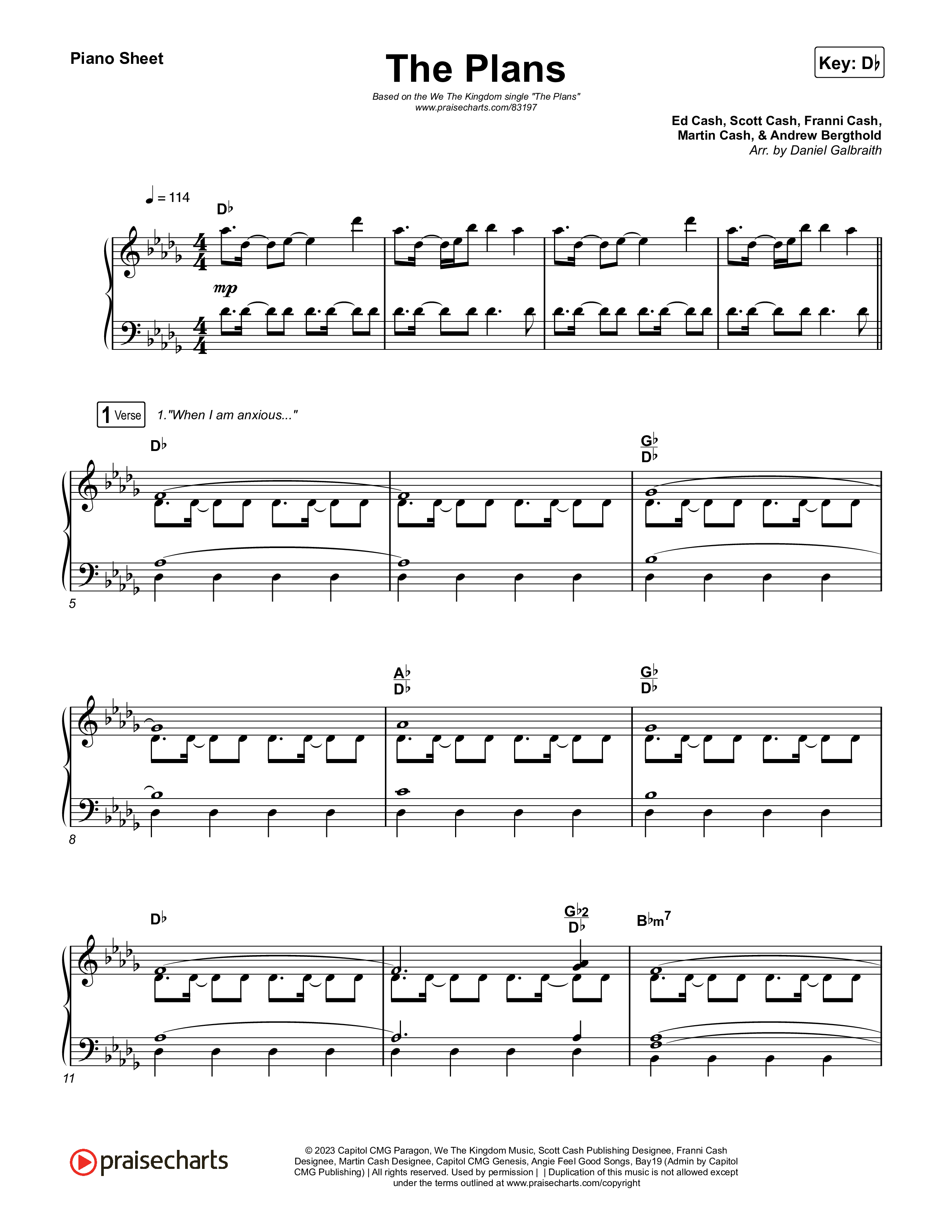 The Plans Piano Sheet (We The Kingdom)