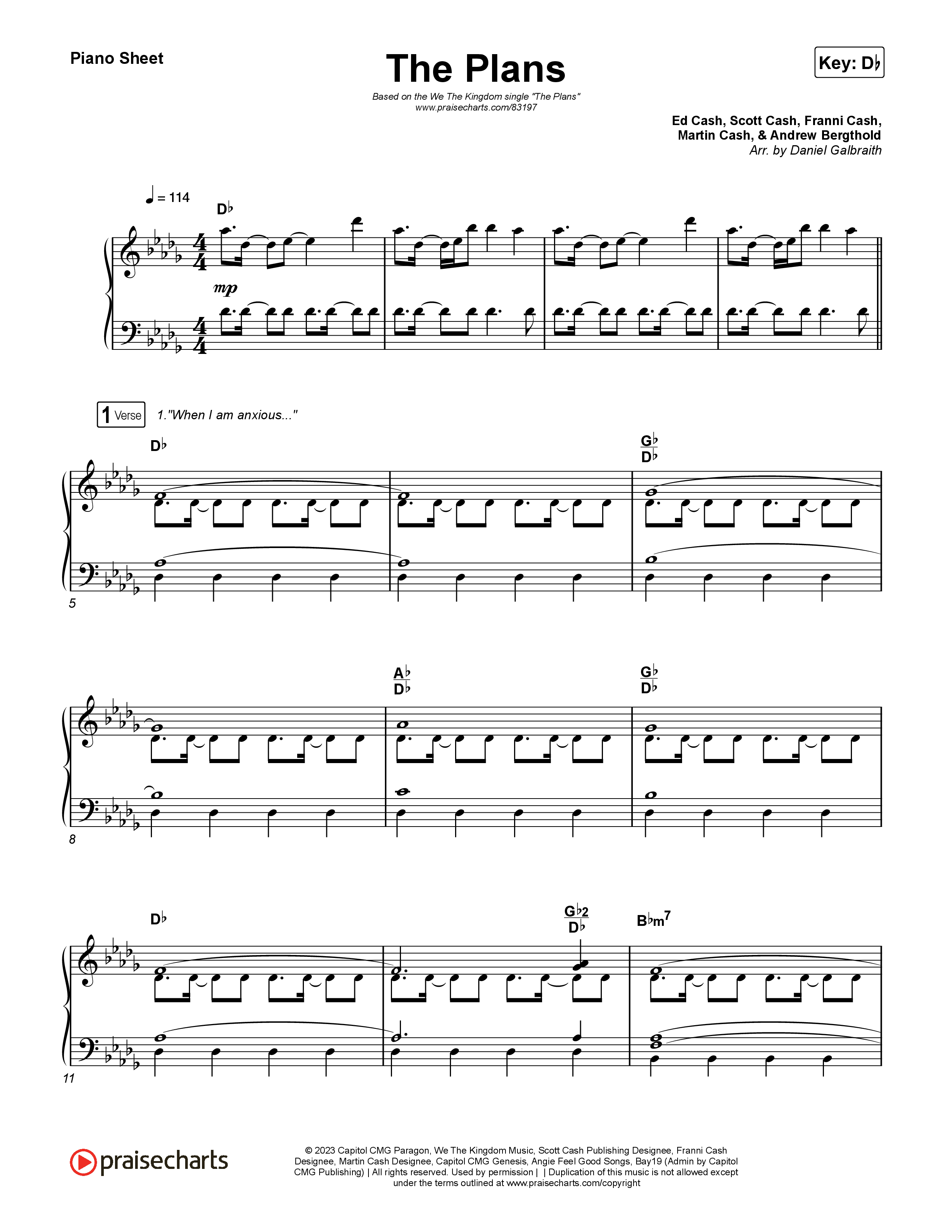 The Plans Piano Sheet (We The Kingdom)