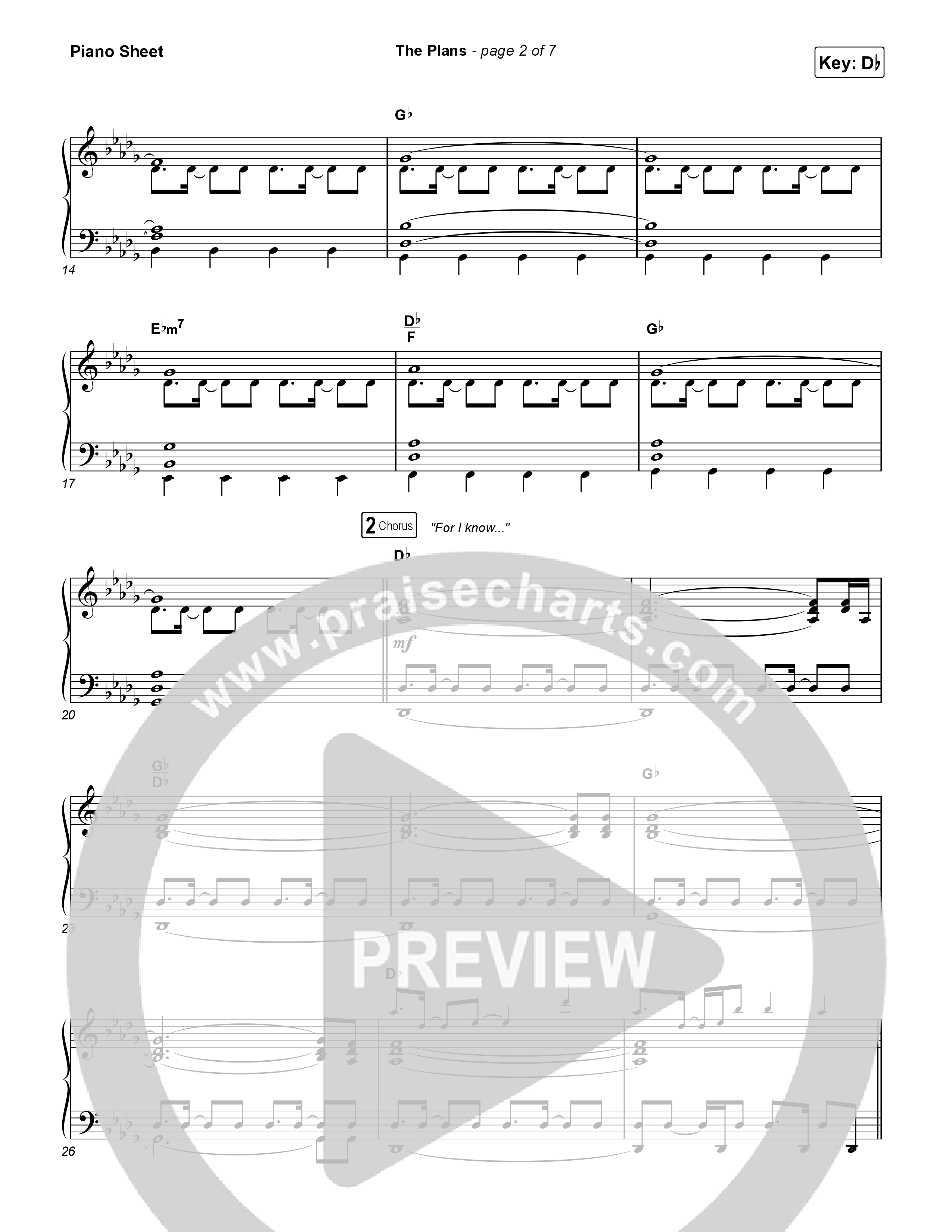 The Plans Piano Sheet (We The Kingdom)