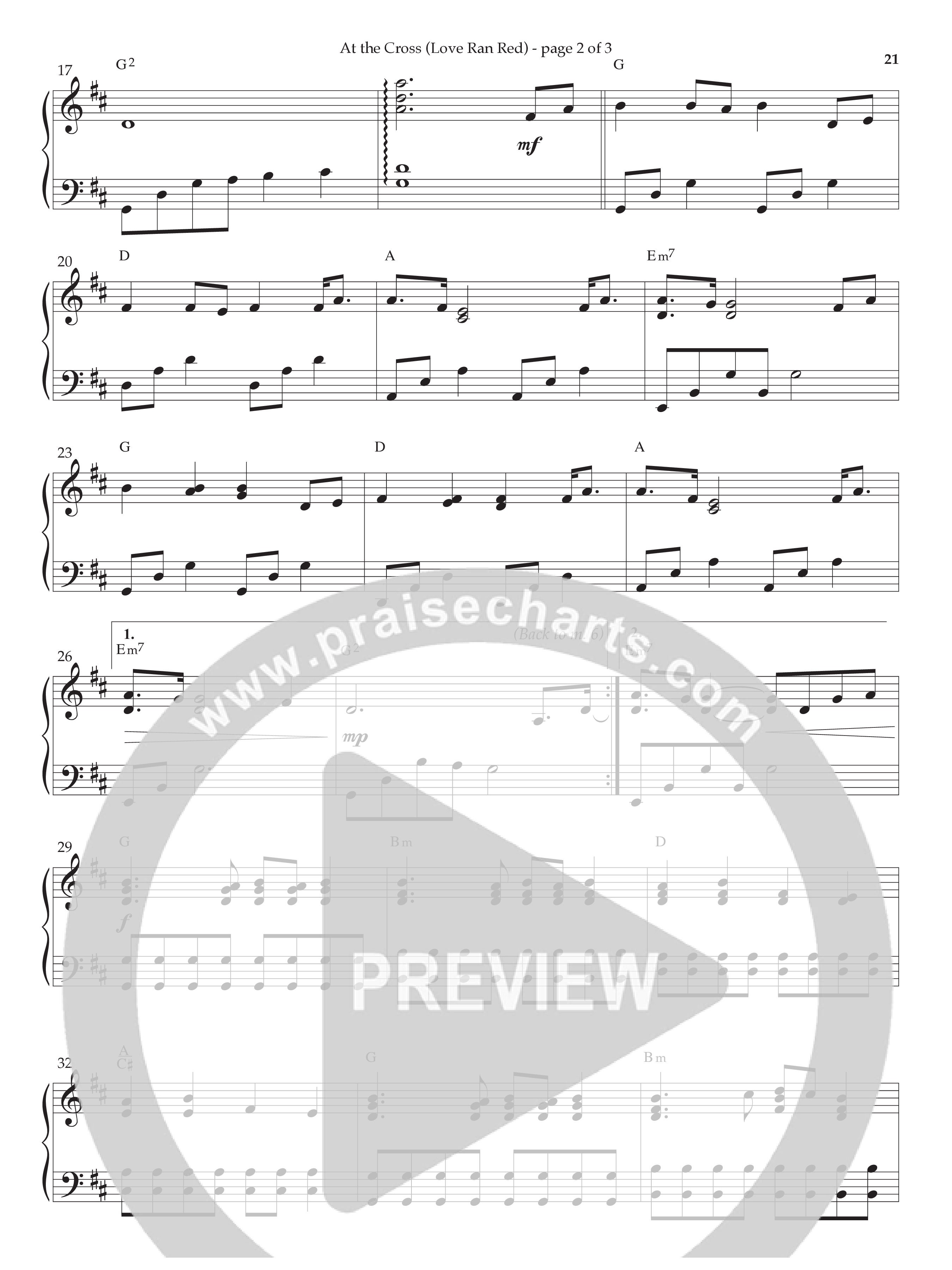 At The Cross (Love Ran Red) (Instrumental) Piano Sheet (Lifeway Worship / Arr. Phillip Keveren)