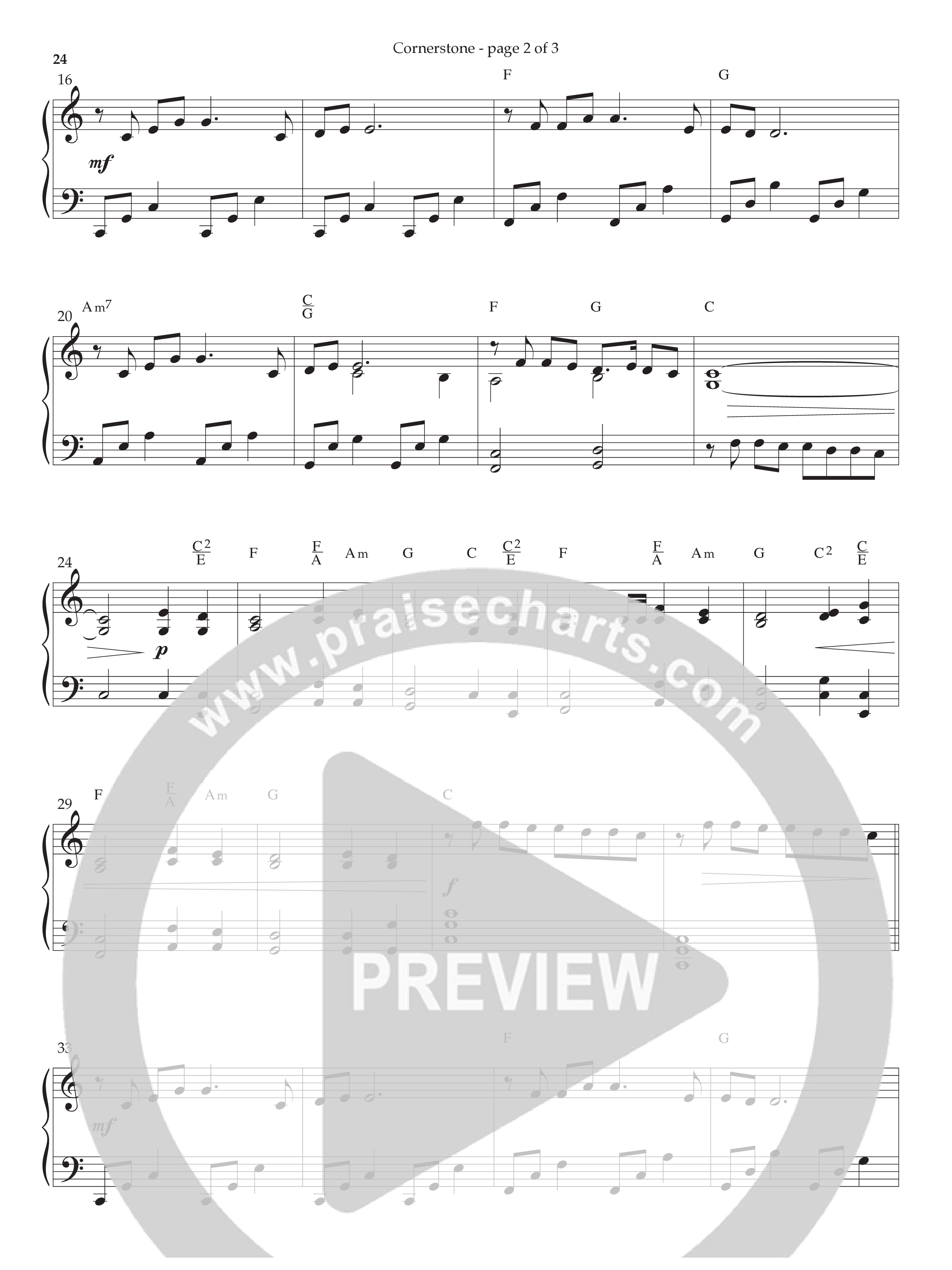 Cornerstone (Instrumental) Piano Sheet (Lifeway Worship / Arr. Phillip Keveren)