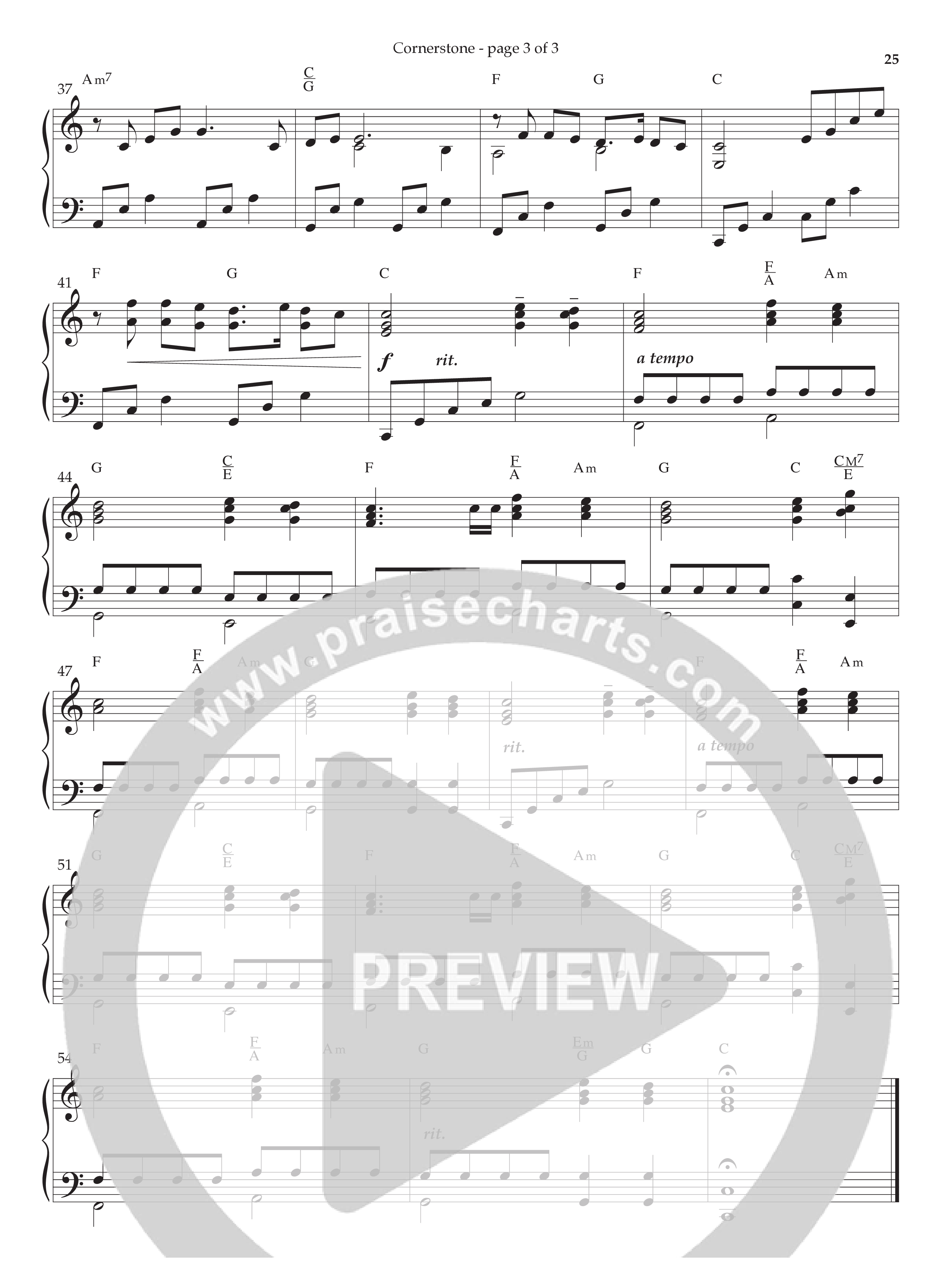 Cornerstone (Instrumental) Piano Sheet (Lifeway Worship / Arr. Phillip Keveren)