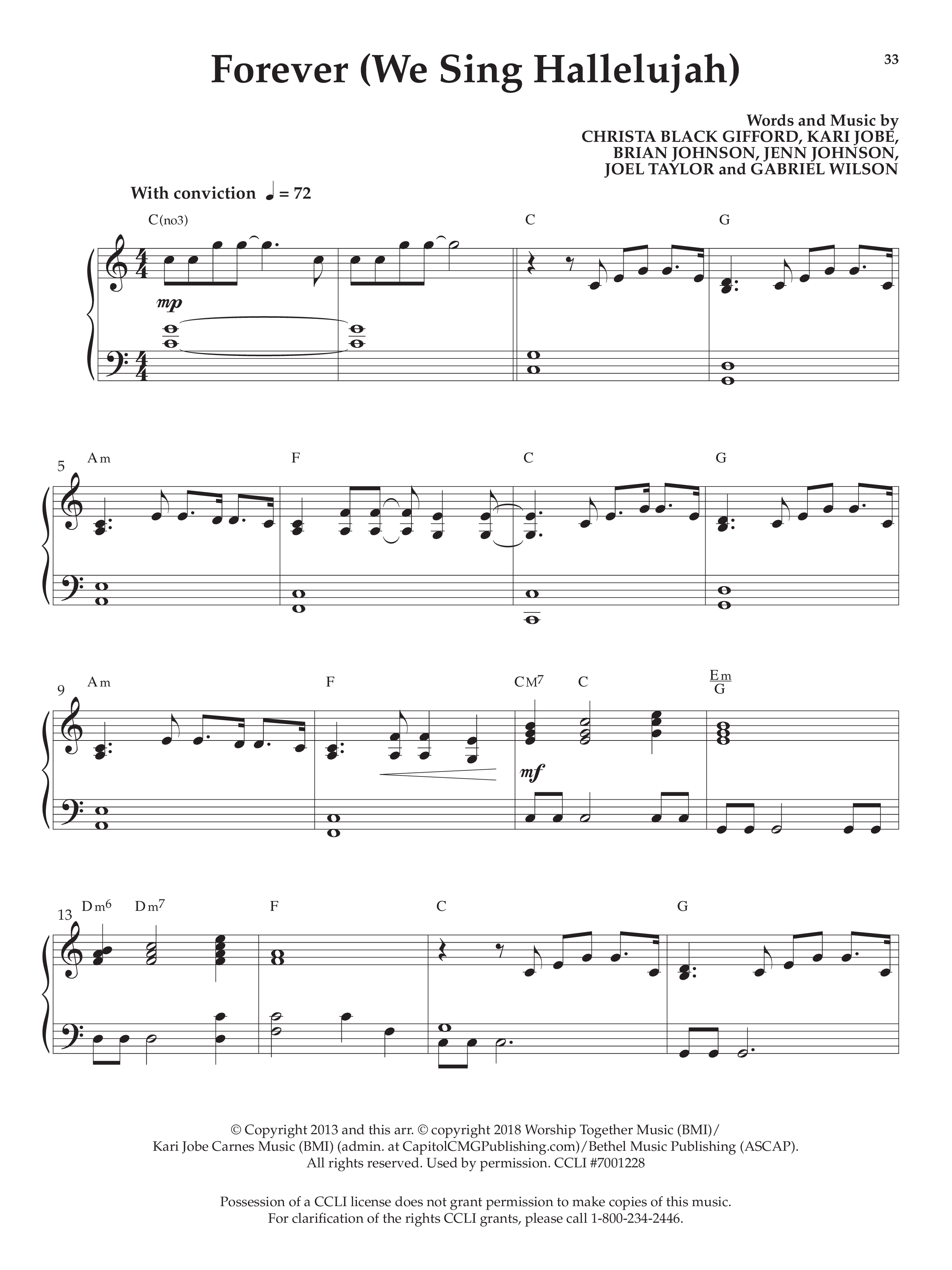 Forever (Instrumental) Piano Sheet (Lifeway Worship / Arr. Phillip Keveren)