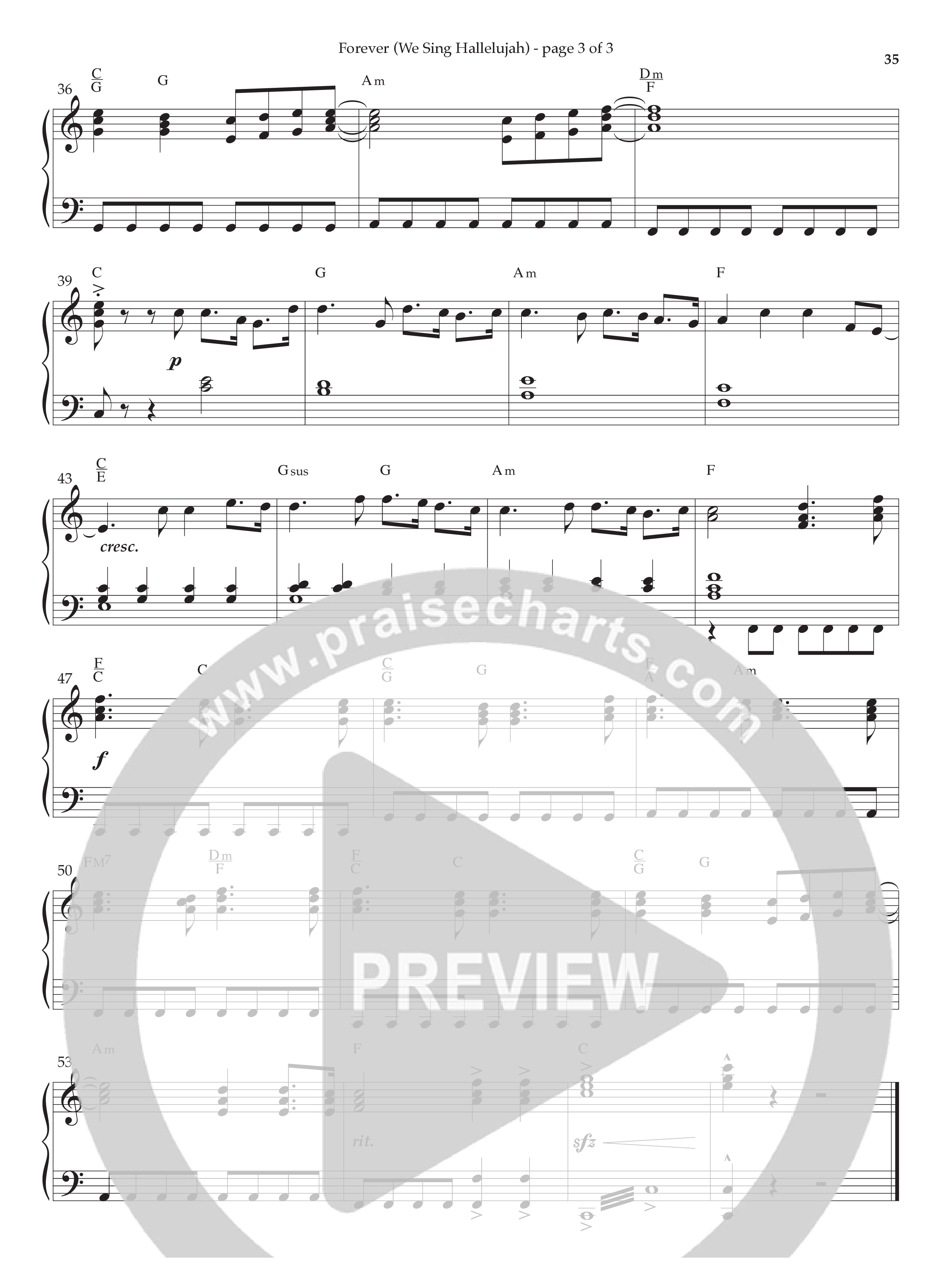 Forever (Instrumental) Piano Sheet (Lifeway Worship / Arr. Phillip Keveren)