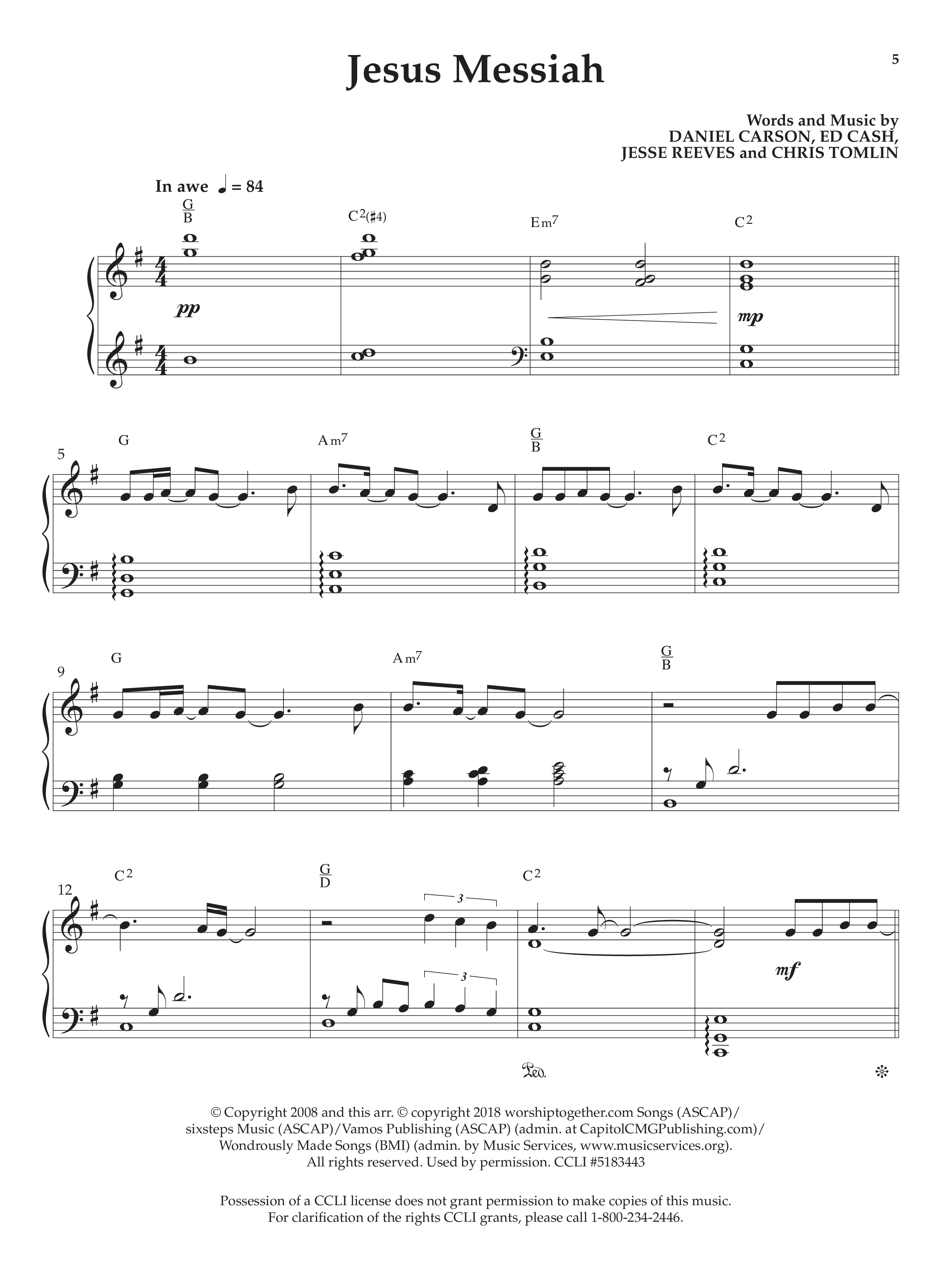 Jesus Messiah (Instrumental) Piano Sheet (Lifeway Worship / Arr. Phillip Keveren)