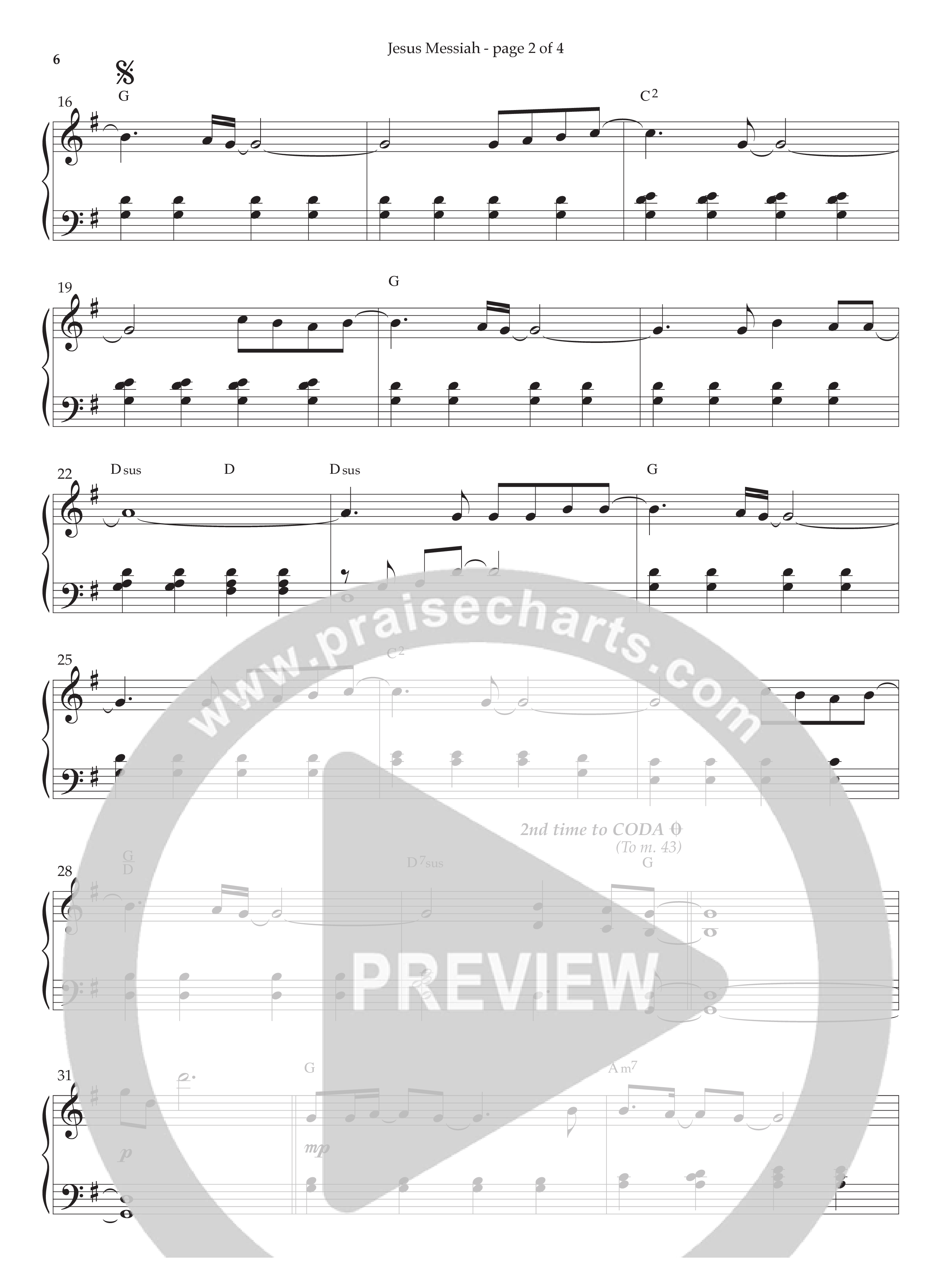 Jesus Messiah (Instrumental) Piano Sheet (Lifeway Worship / Arr. Phillip Keveren)