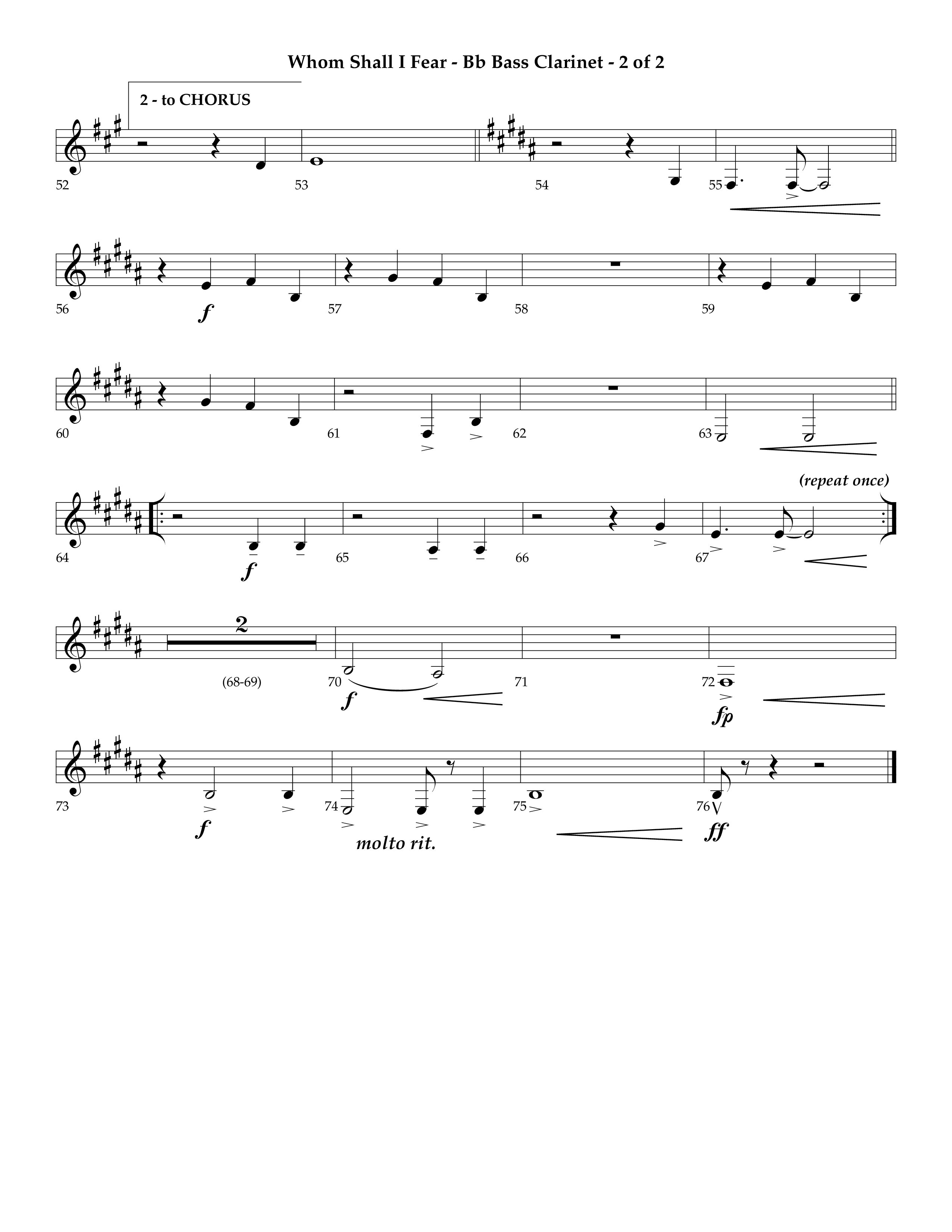 Whom Shall I Fear (God Of Angel Armies) (Choral Anthem SATB) Bass Clarinet (Lifeway Choral / Arr. Ken Barker / Orch. David Shipps)