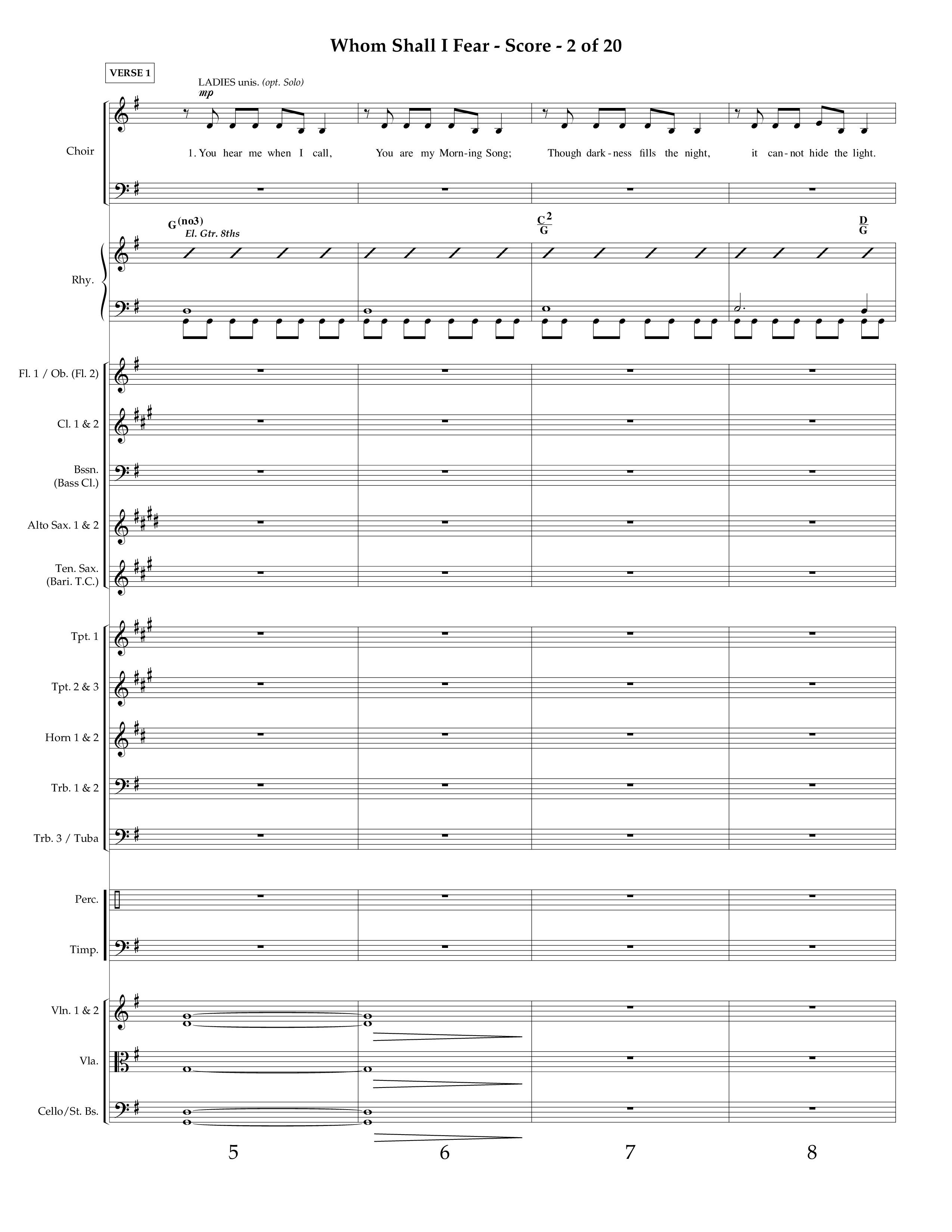 Whom Shall I Fear (God Of Angel Armies) (Choral Anthem SATB) Orchestration (Lifeway Choral / Arr. Ken Barker / Orch. David Shipps)