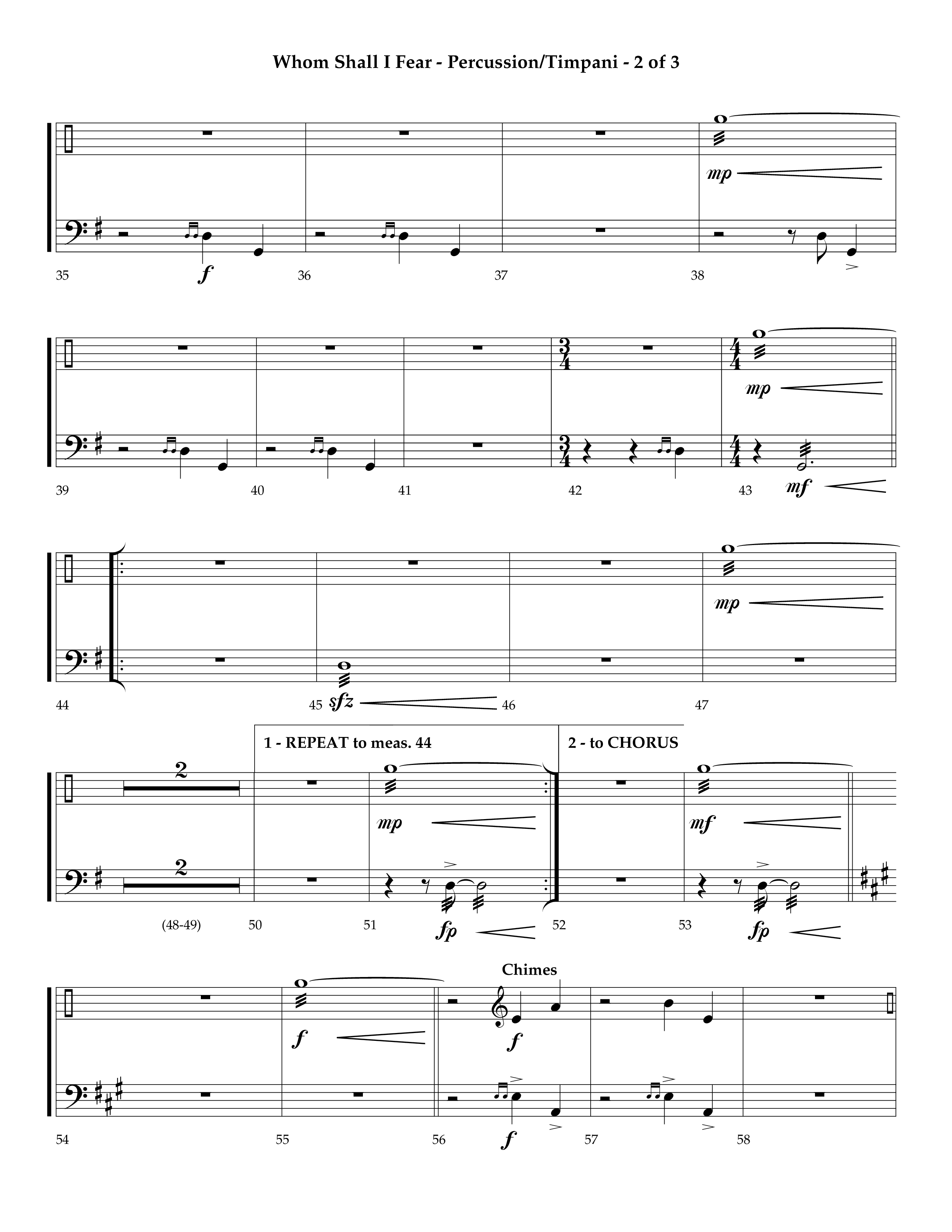 Whom Shall I Fear (God Of Angel Armies) (Choral Anthem SATB) Percussion (Lifeway Choral / Arr. Ken Barker / Orch. David Shipps)