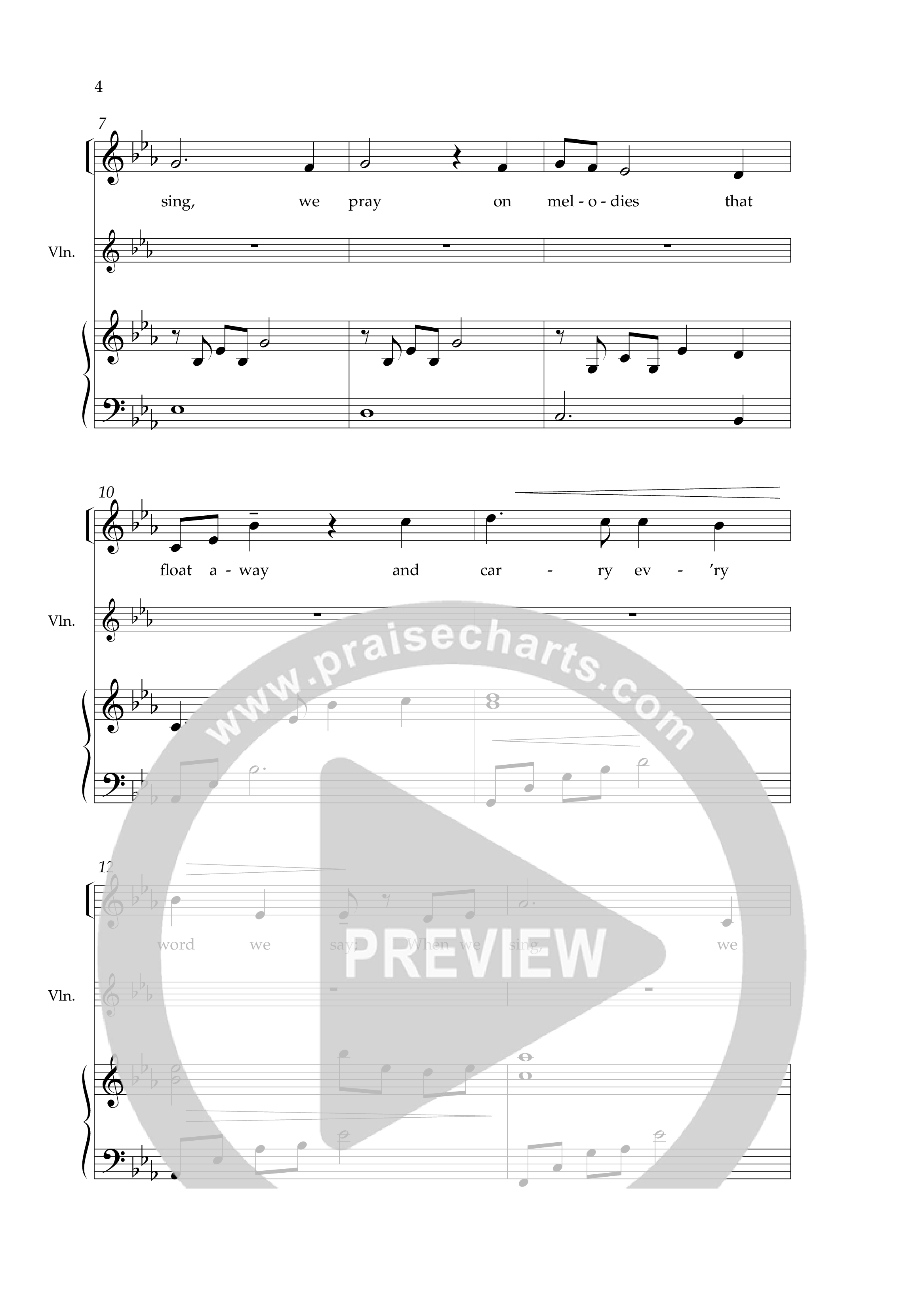 When We Sing We Pray (Choral Anthem SATB) Piano/Violin Solo (Lifeway Choral / Arr. Phillip Keveren)