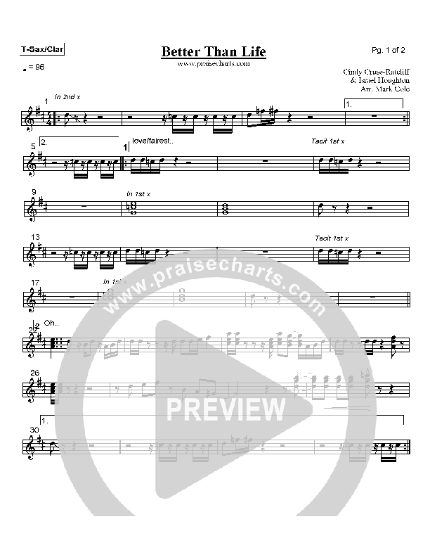 Better Than Life Tenor Sax/Clarinet (Lakewood Church)