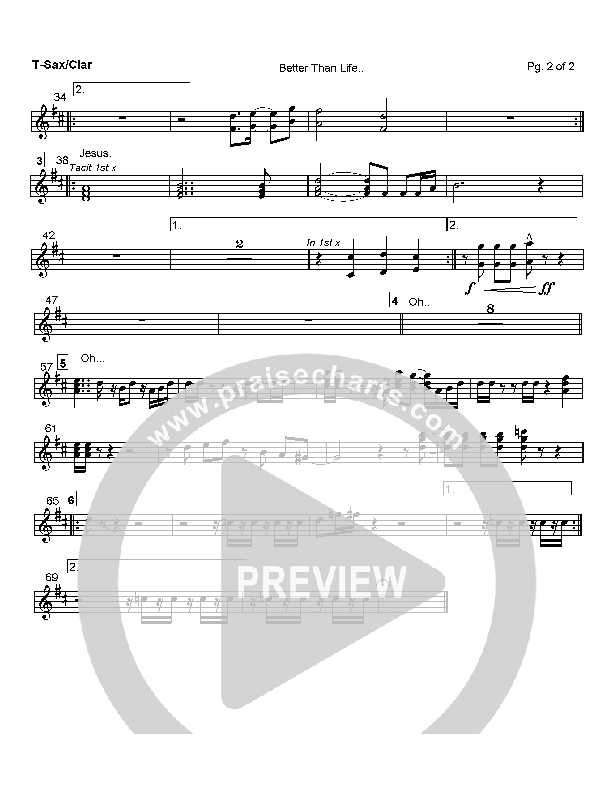 Better Than Life Tenor Sax/Clarinet (Lakewood Church)