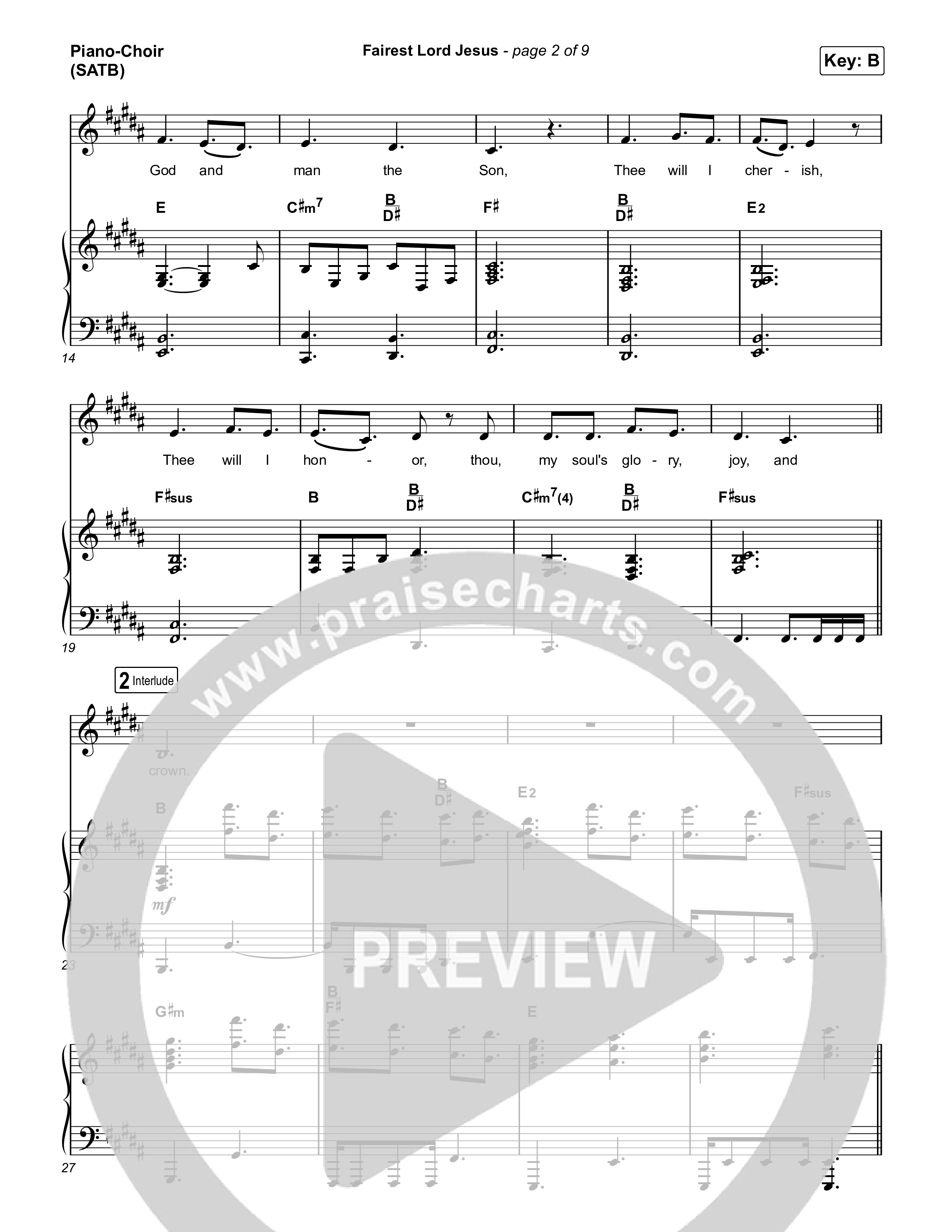 Fairest Lord Jesus Piano/Vocal (SATB) (The Worship Initiative)