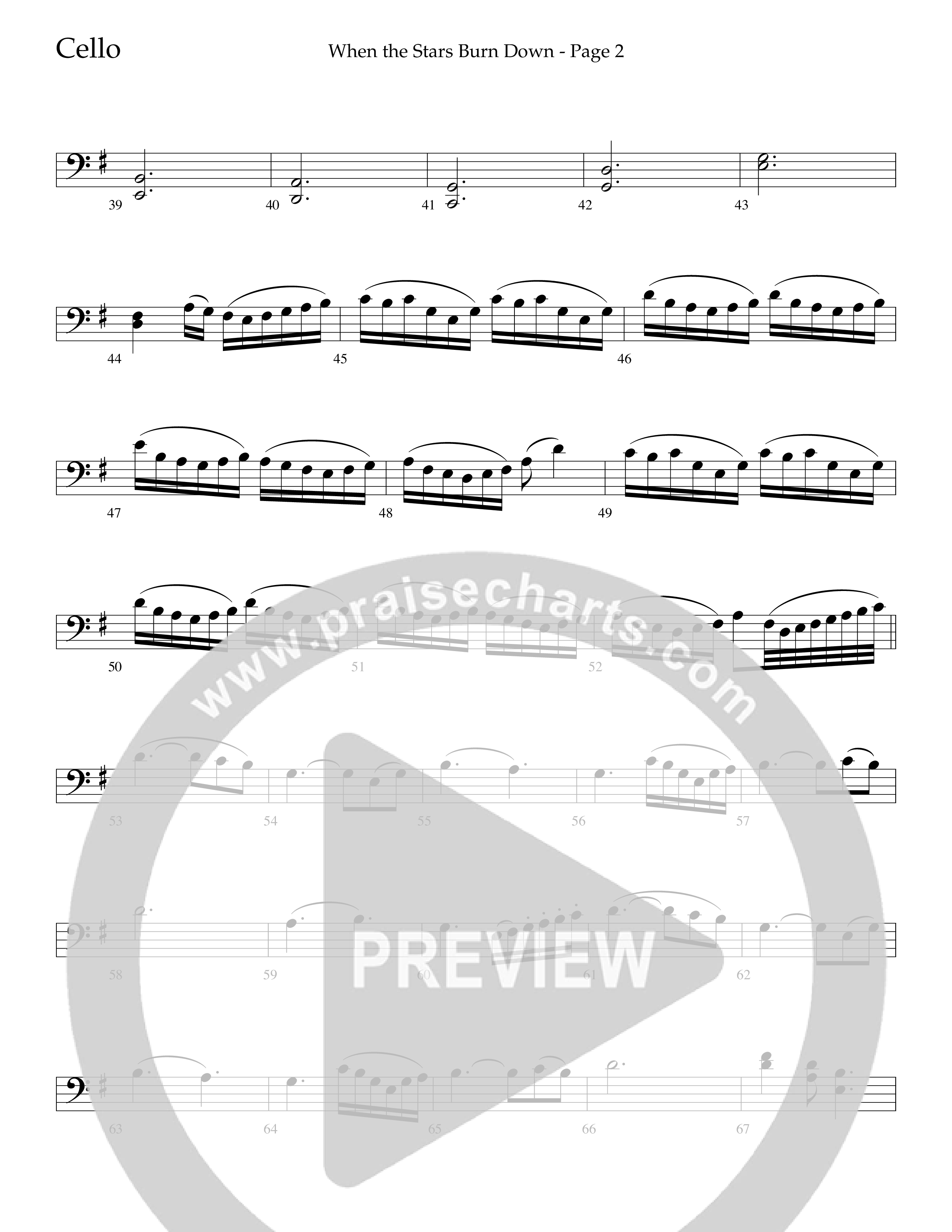 When The Stars Burn Down (Choral Anthem SATB) Cello (Lifeway Choral / Arr. Russell Mauldin)