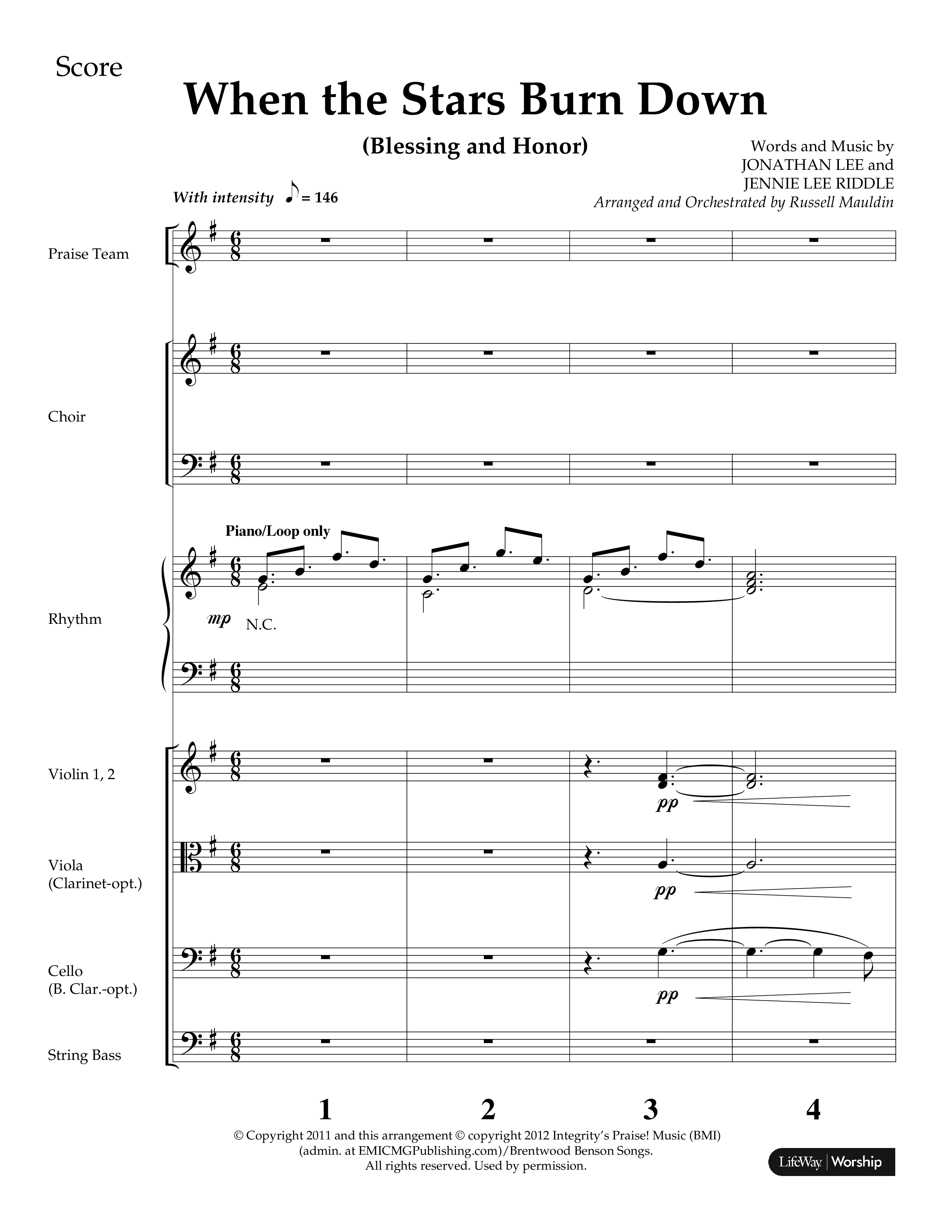 When The Stars Burn Down (Choral Anthem SATB) Conductor's Score (Lifeway Choral / Arr. Russell Mauldin)