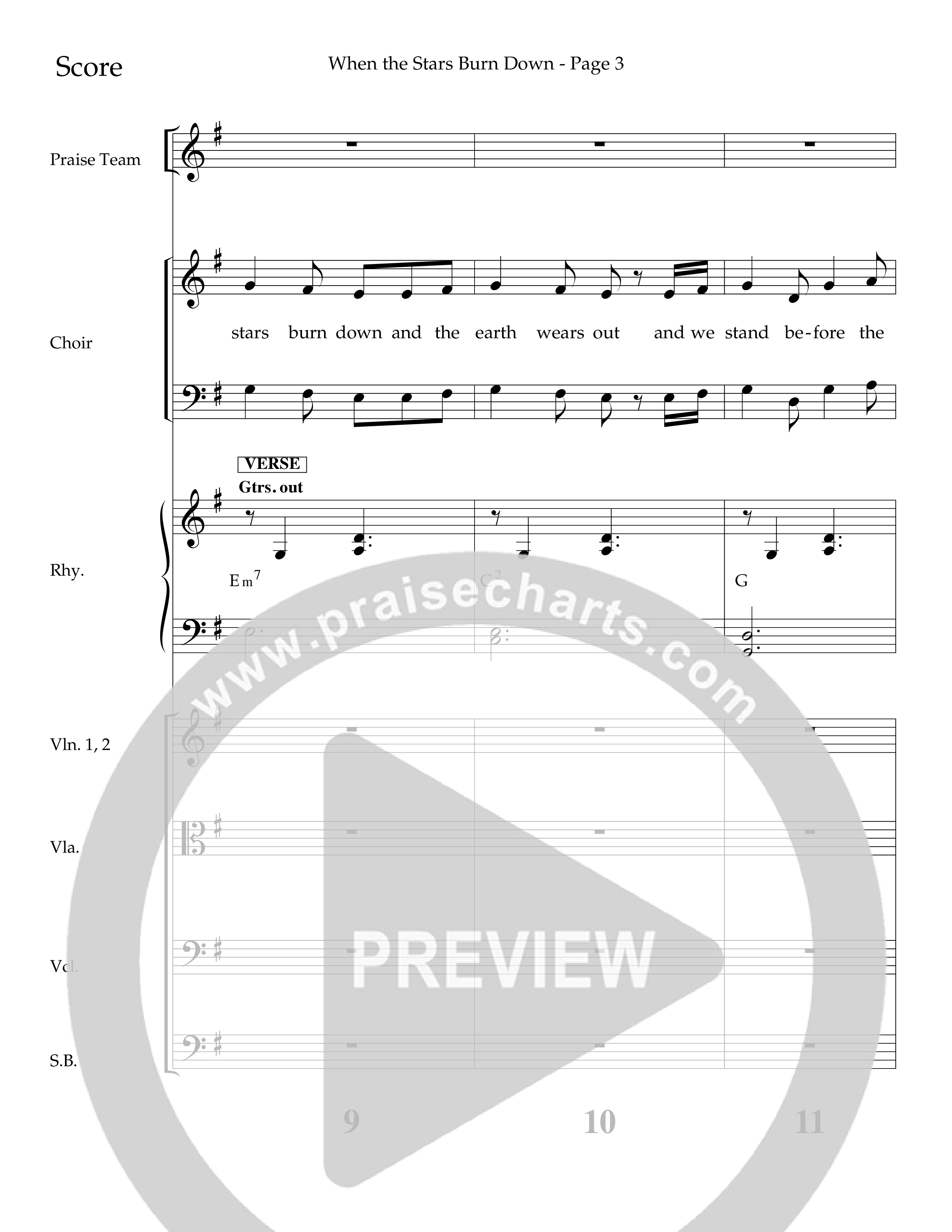 When The Stars Burn Down (Choral Anthem SATB) Inst. Ensemble (Lifeway Choral / Arr. Russell Mauldin)