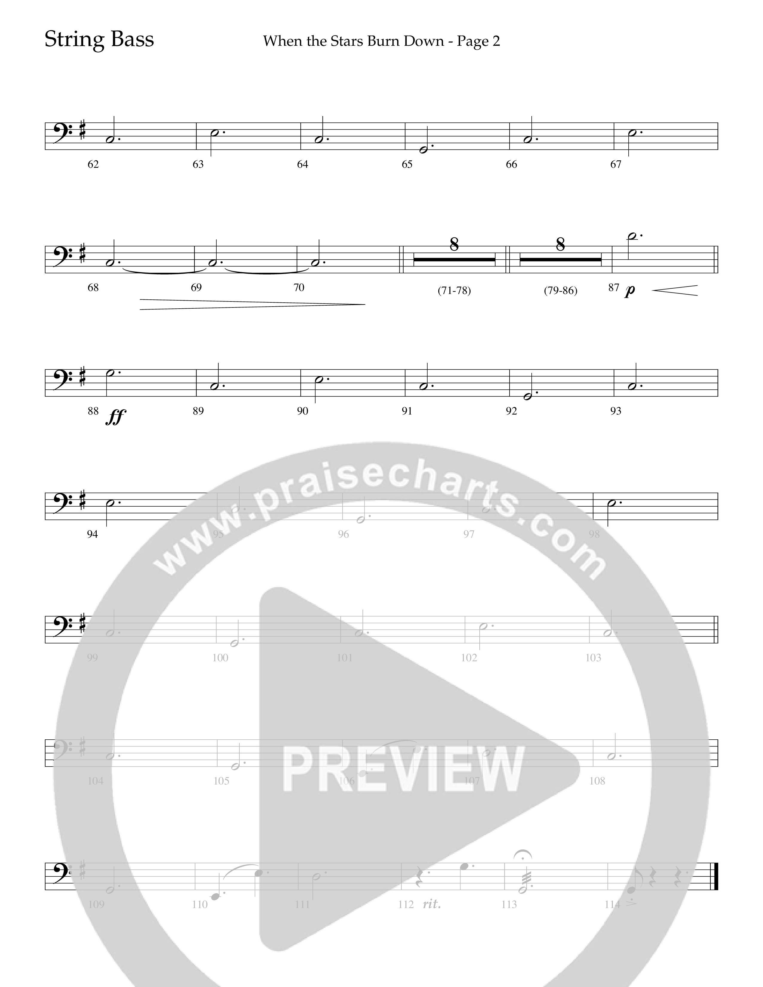 When The Stars Burn Down (Choral Anthem SATB) String Bass (Lifeway Choral / Arr. Russell Mauldin)