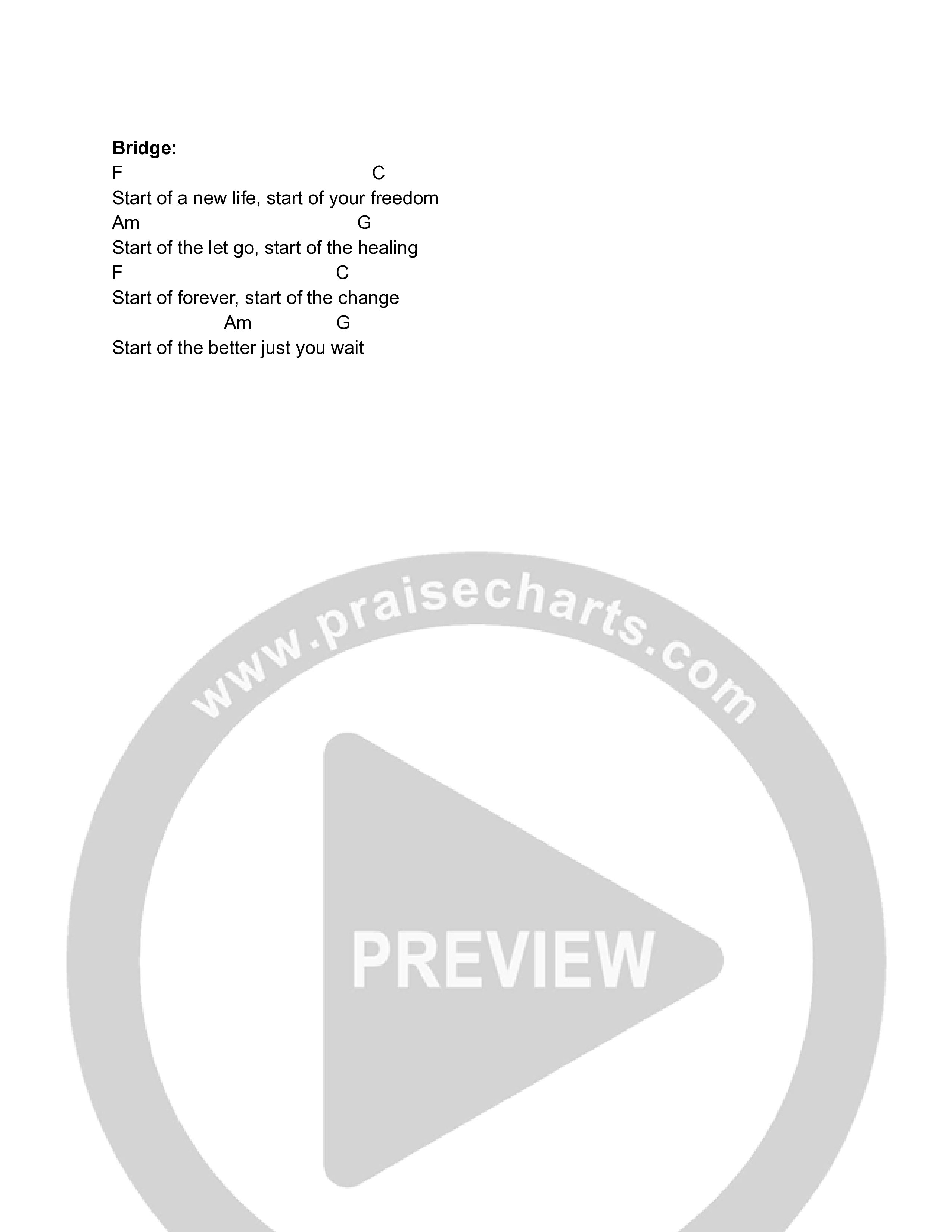 Where Grace Begins Chord Chart (Joel Vaughn)
