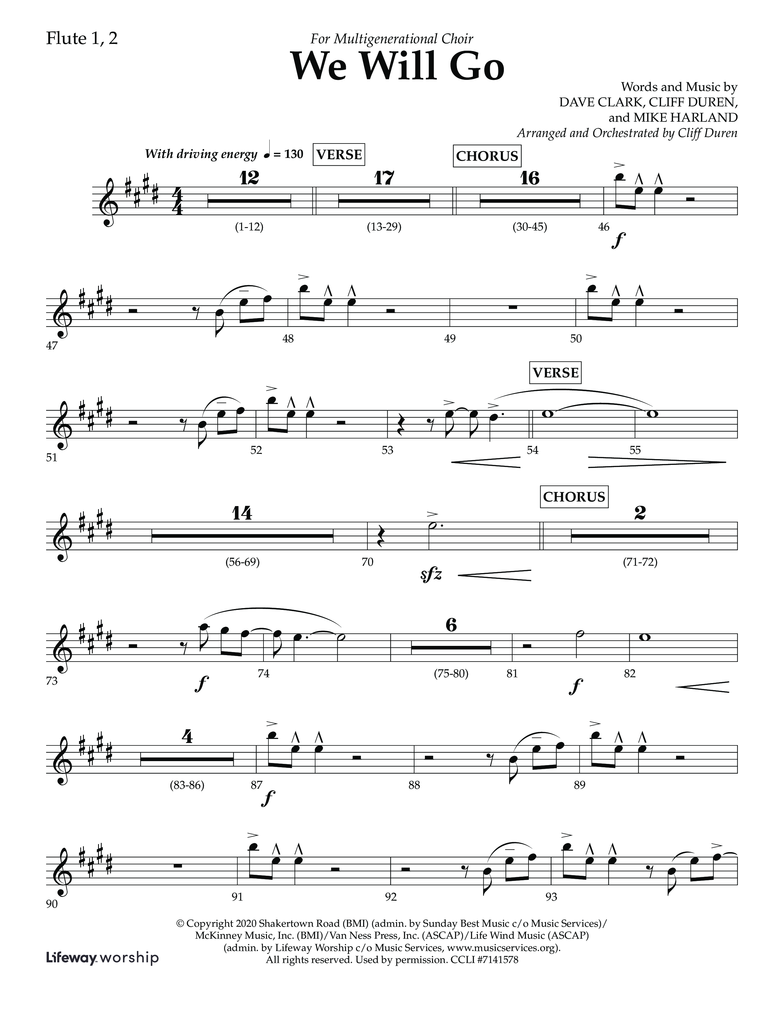 We Will Go (Choral Anthem SATB) Flute 1/2 (Lifeway Choral / Arr. Cliff Duren)