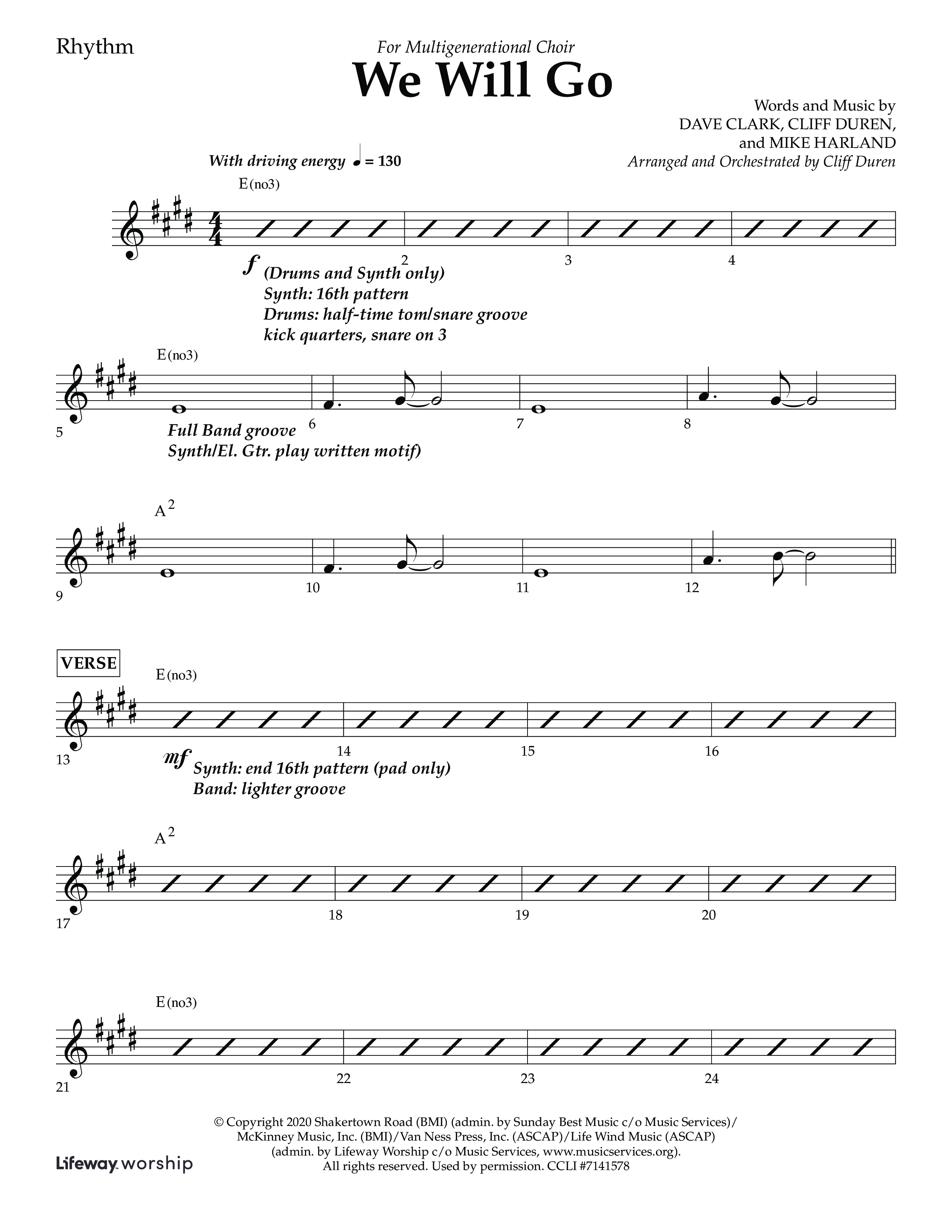 We Will Go (Choral Anthem SATB) Lead Melody & Rhythm (Lifeway Choral / Arr. Cliff Duren)