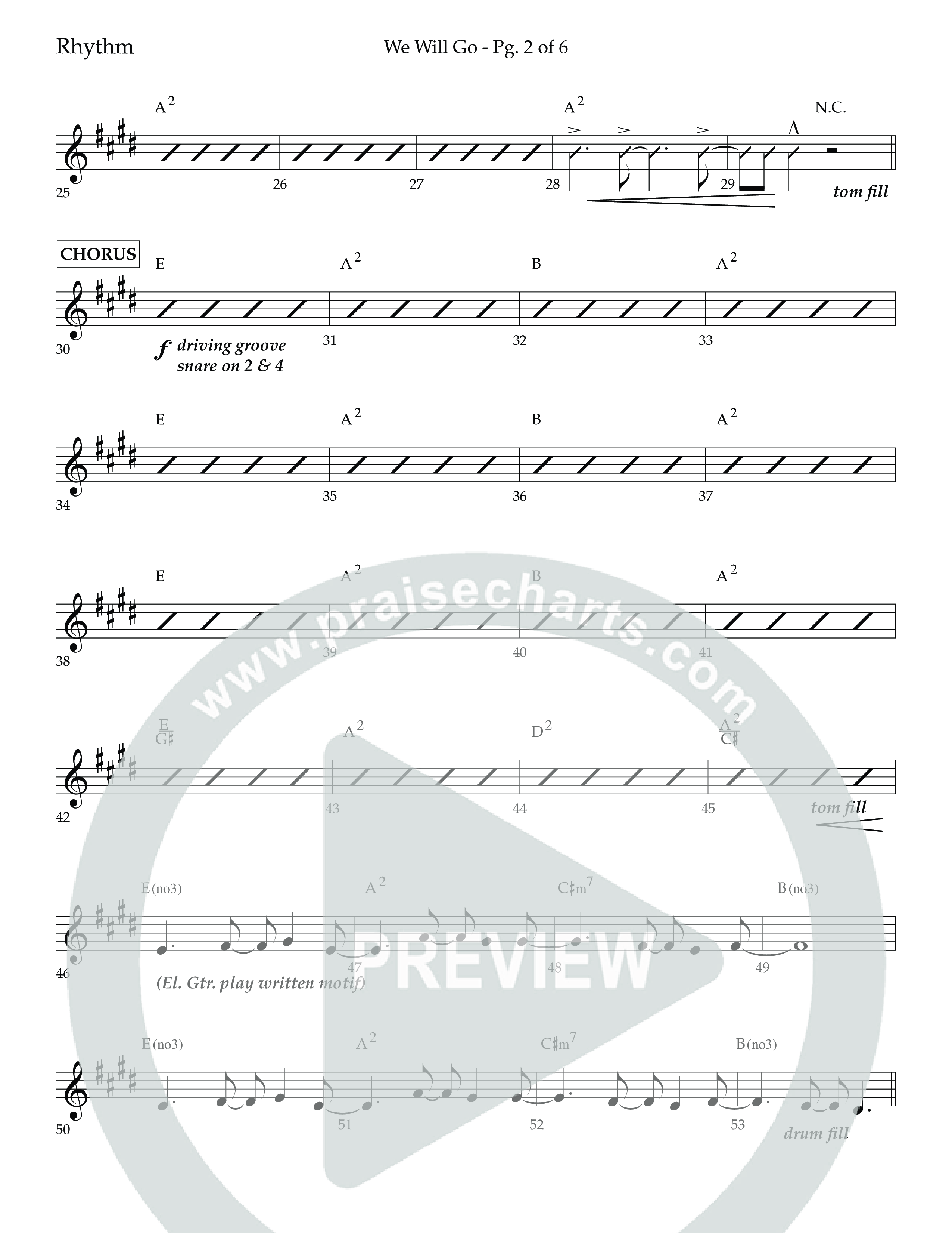 We Will Go (Choral Anthem SATB) Lead Melody & Rhythm (Lifeway Choral / Arr. Cliff Duren)
