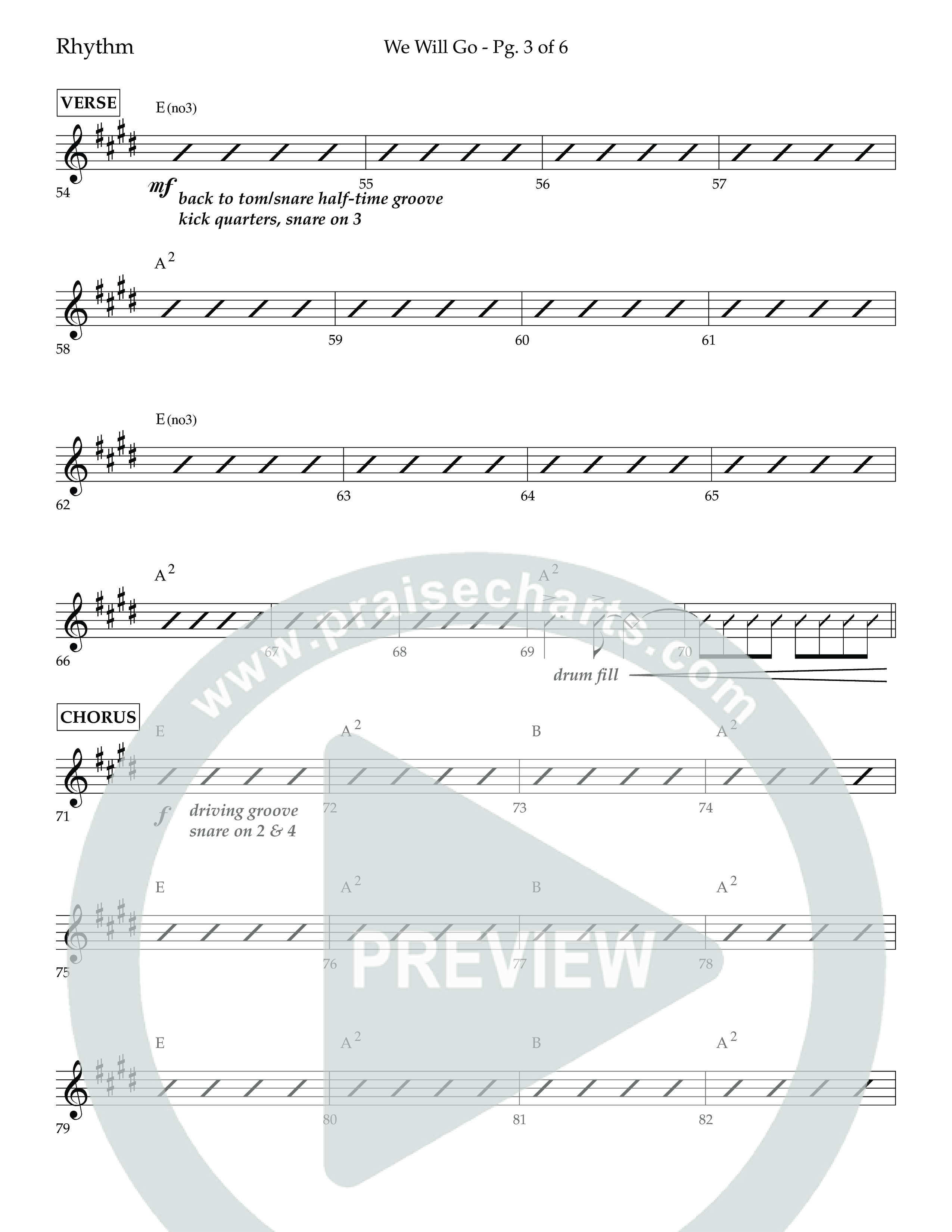 We Will Go (Choral Anthem SATB) Lead Melody & Rhythm (Lifeway Choral / Arr. Cliff Duren)