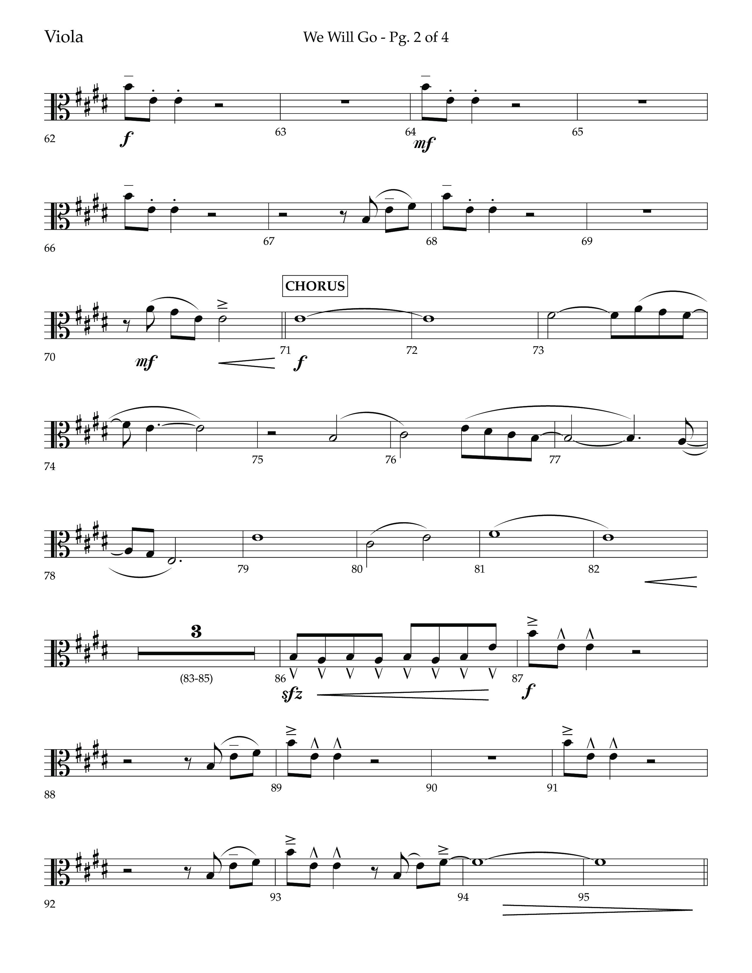 We Will Go (Choral Anthem SATB) Viola (Lifeway Choral / Arr. Cliff Duren)