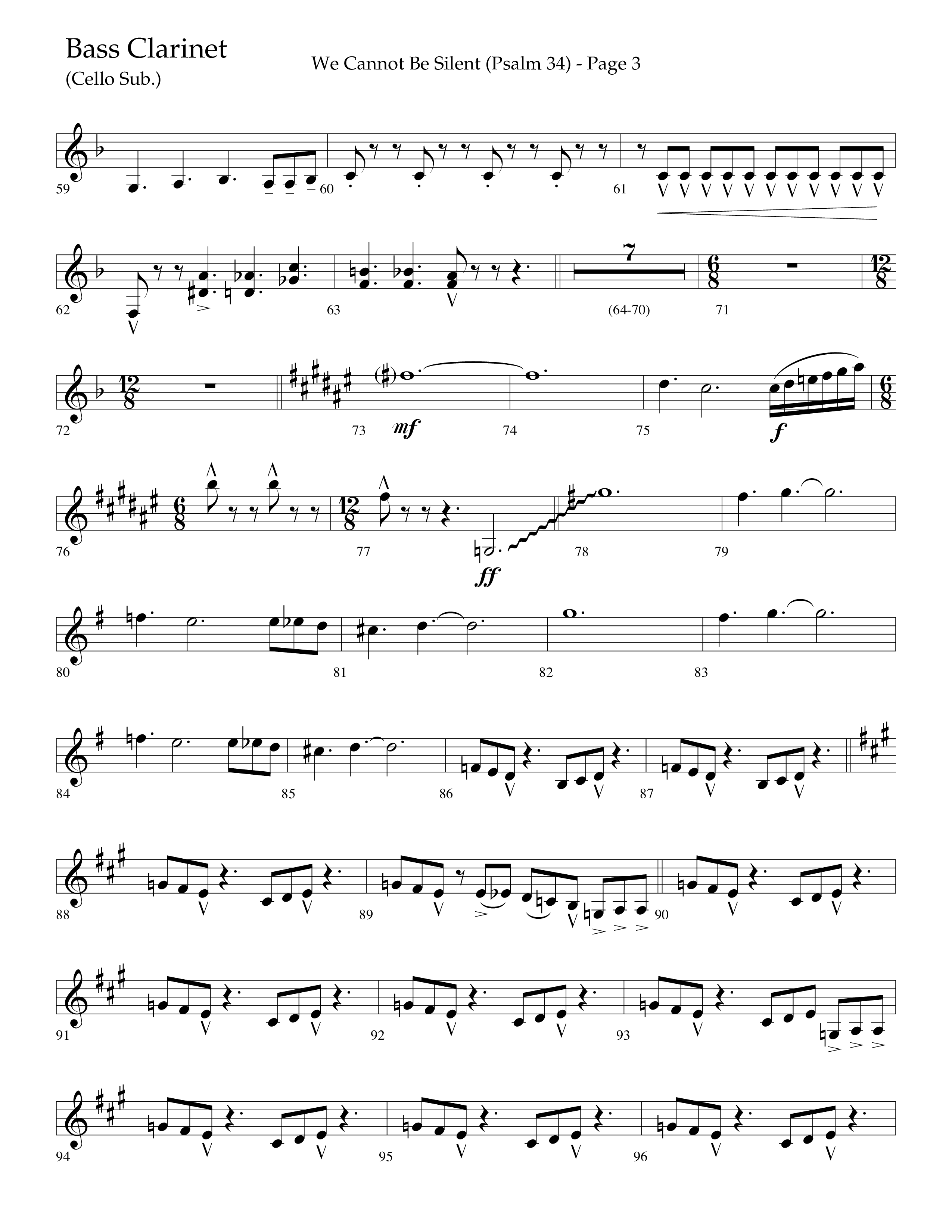 We Cannot Be Silent (Psalm 34) (Choral Anthem SATB) Bass Clarinet (Lifeway Choral / Arr. Bradley Knight)