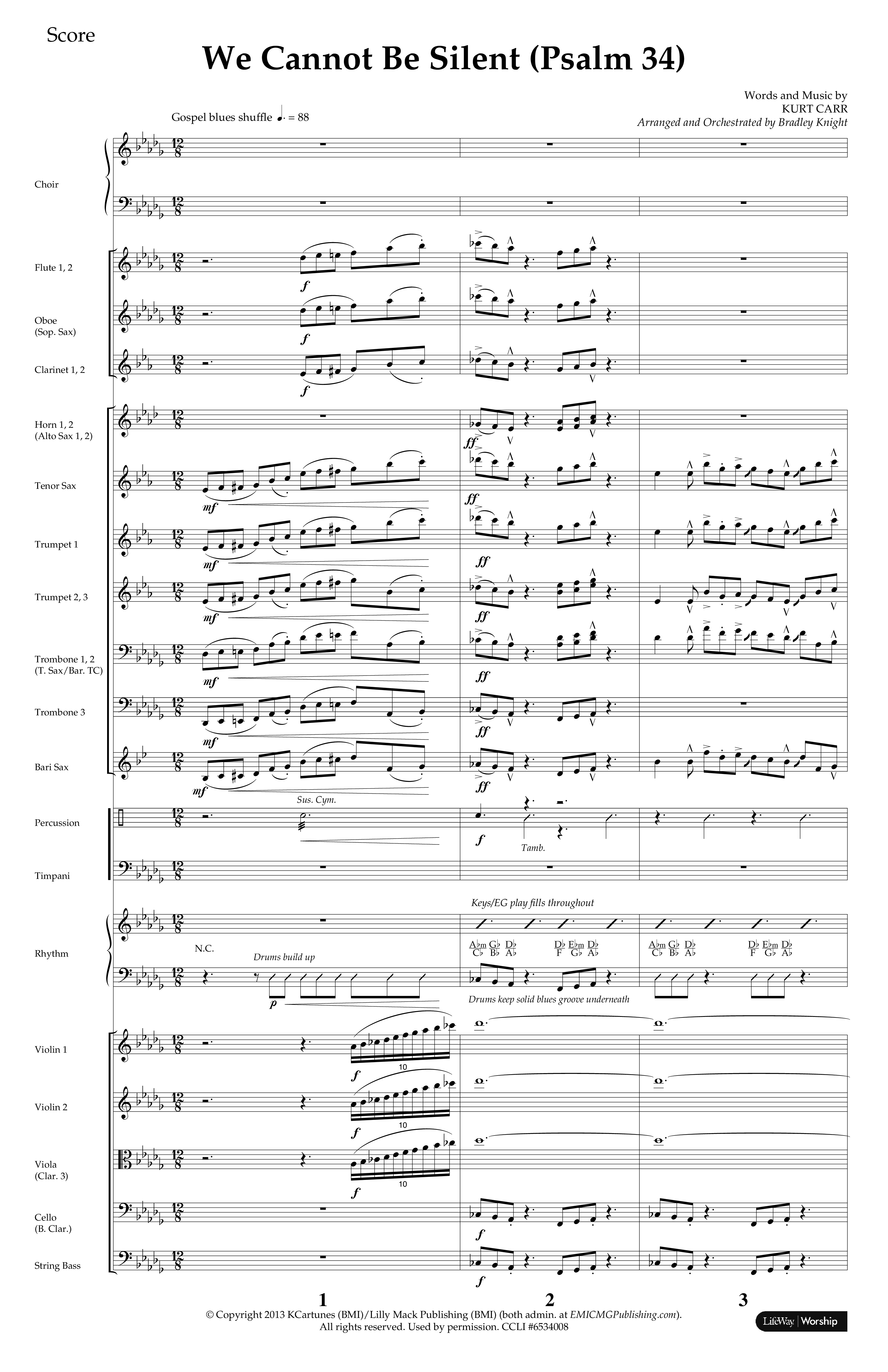 We Cannot Be Silent (Psalm 34) (Choral Anthem SATB) Conductor's Score (Lifeway Choral / Arr. Bradley Knight)