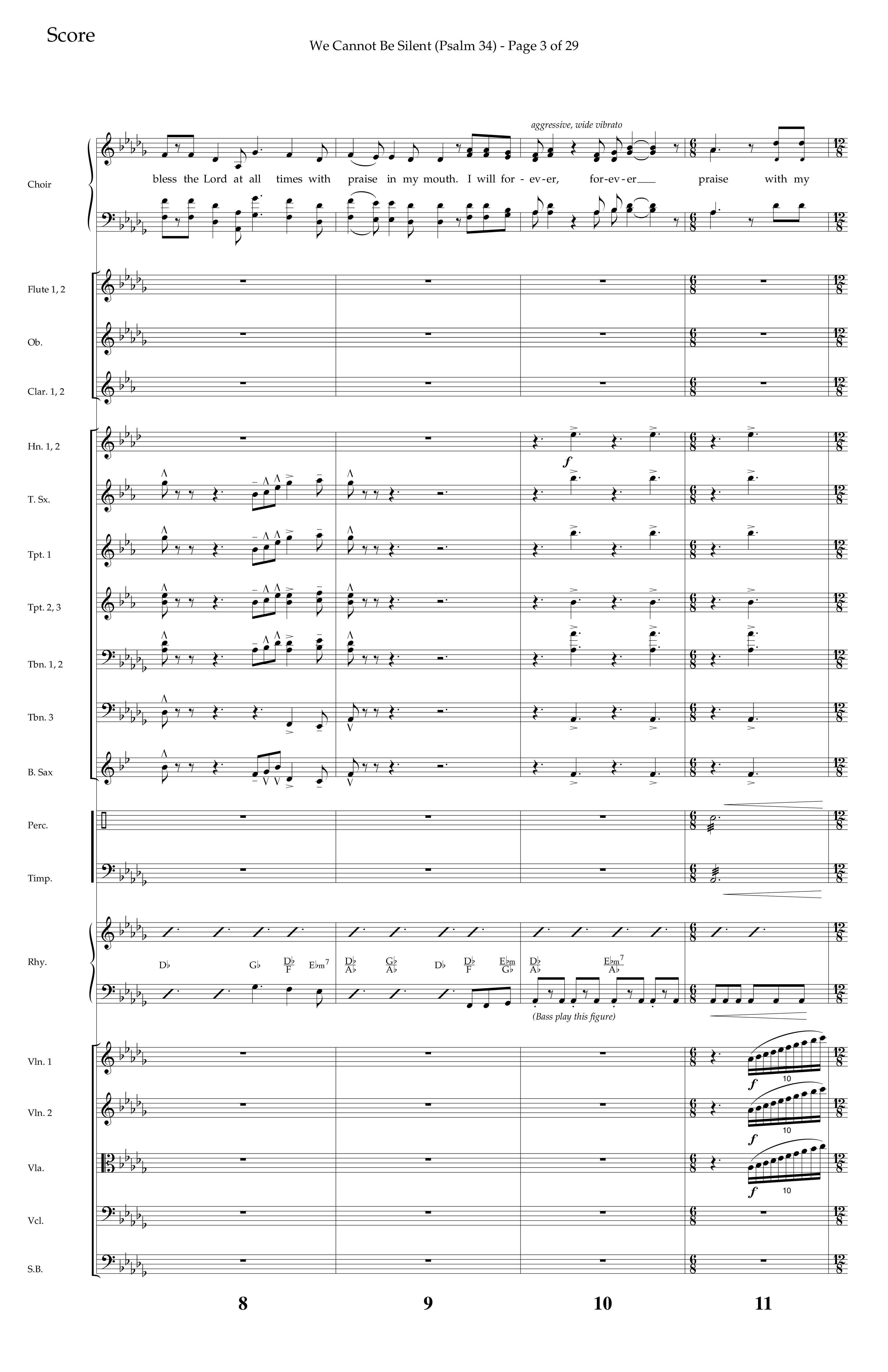 We Cannot Be Silent (Psalm 34) (Choral Anthem SATB) Conductor's Score (Lifeway Choral / Arr. Bradley Knight)