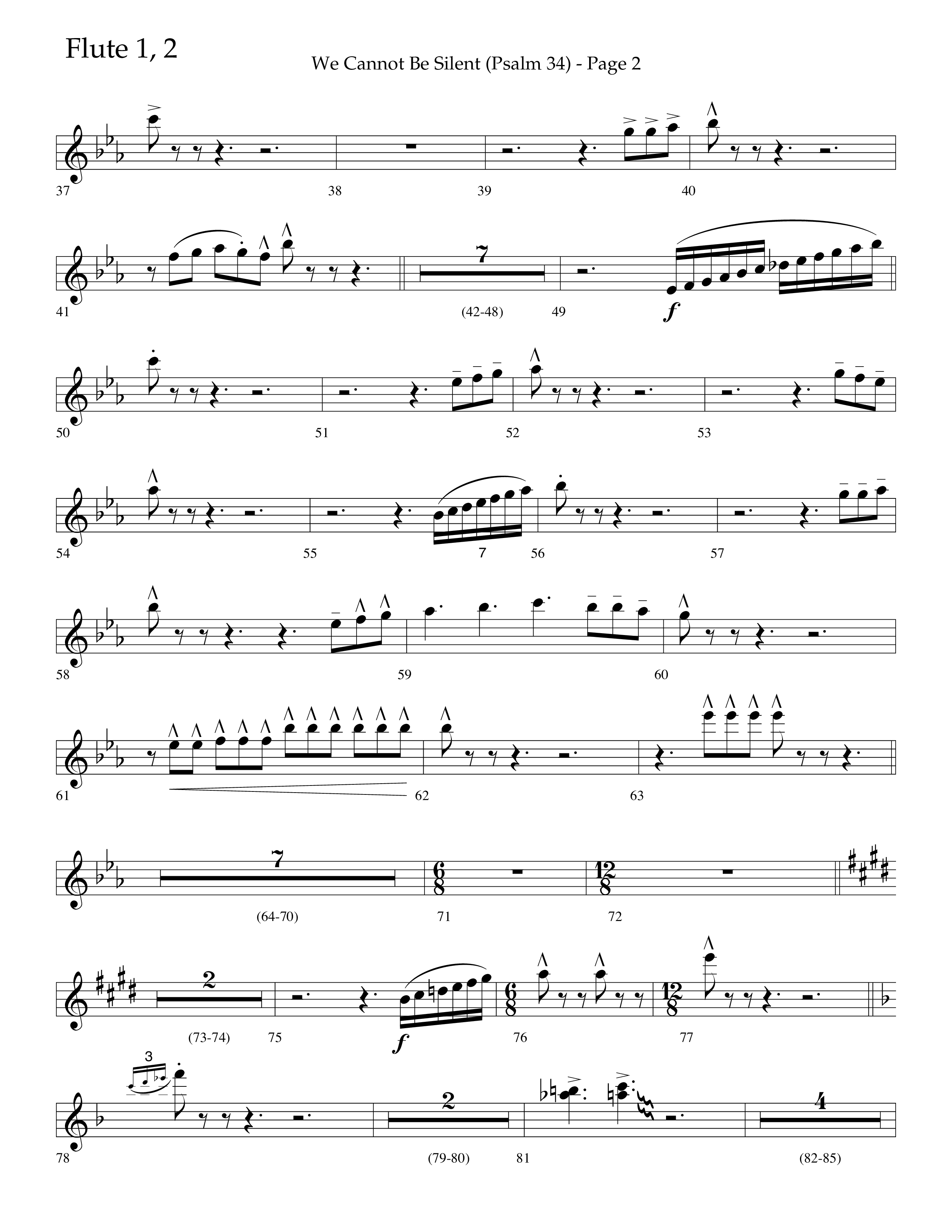 We Cannot Be Silent (Psalm 34) (Choral Anthem SATB) Flute 1/2 (Lifeway Choral / Arr. Bradley Knight)