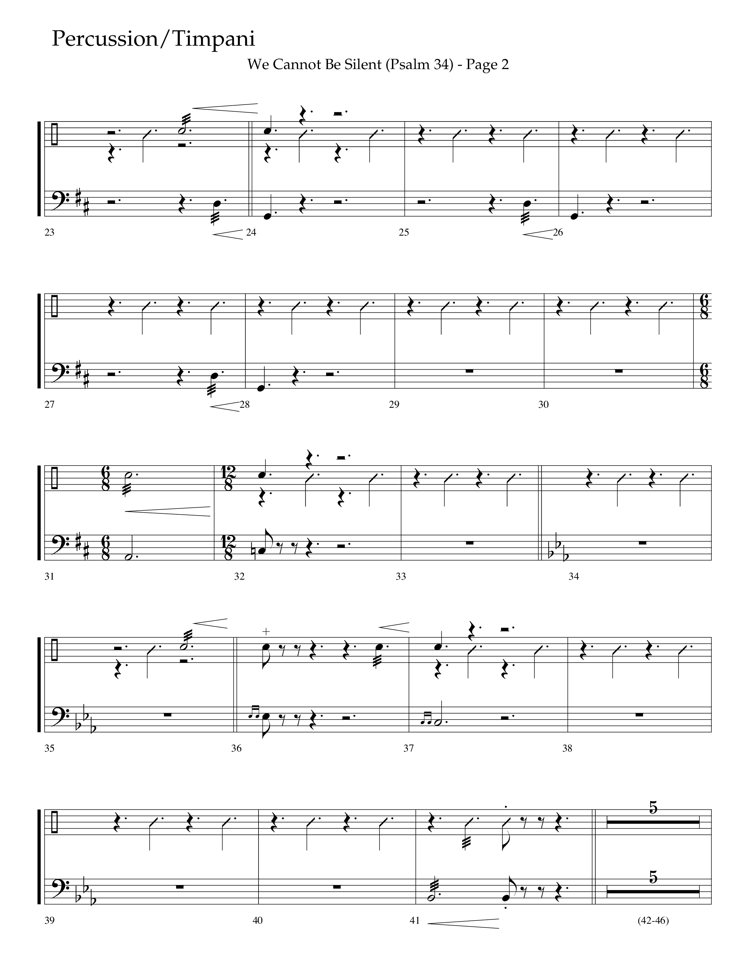 We Cannot Be Silent (Psalm 34) (Choral Anthem SATB) Percussion (Lifeway Choral / Arr. Bradley Knight)