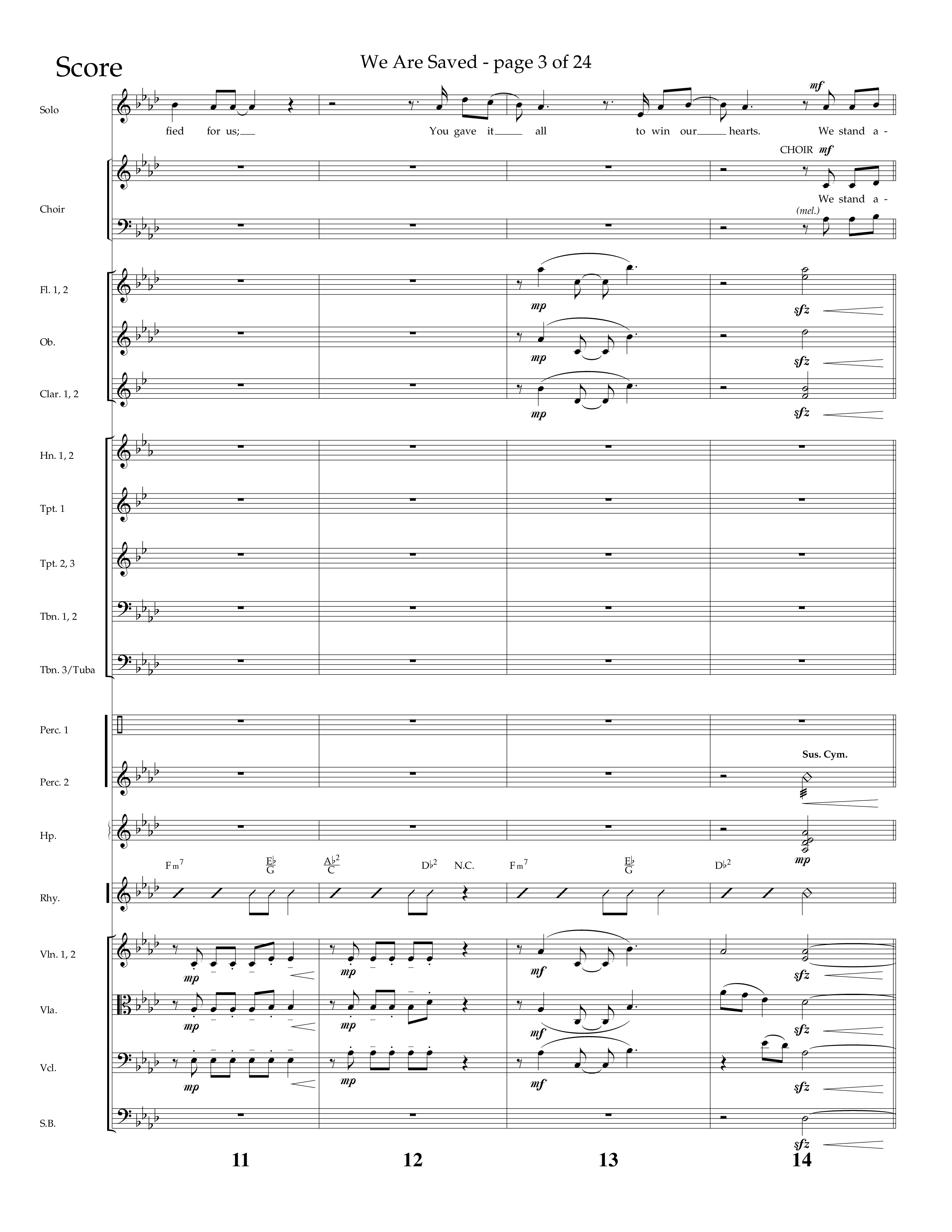 We Are Saved (Choral Anthem SATB) Orchestration (Lifeway Choral / Arr. Cliff Duren)