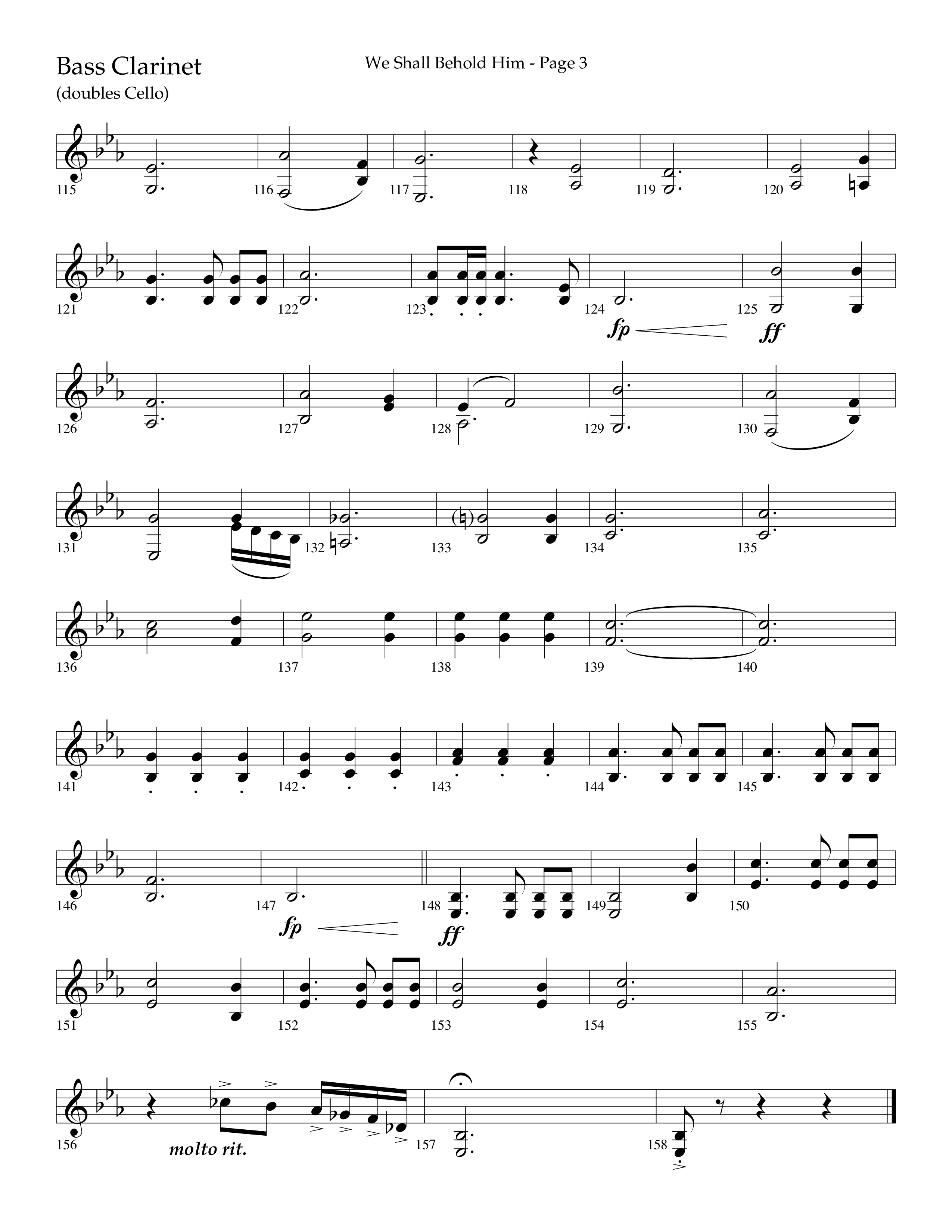 We Shall Behold Him (Choral Anthem SATB) Bass Clarinet (Lifeway Choral / Arr. Russell Mauldin)