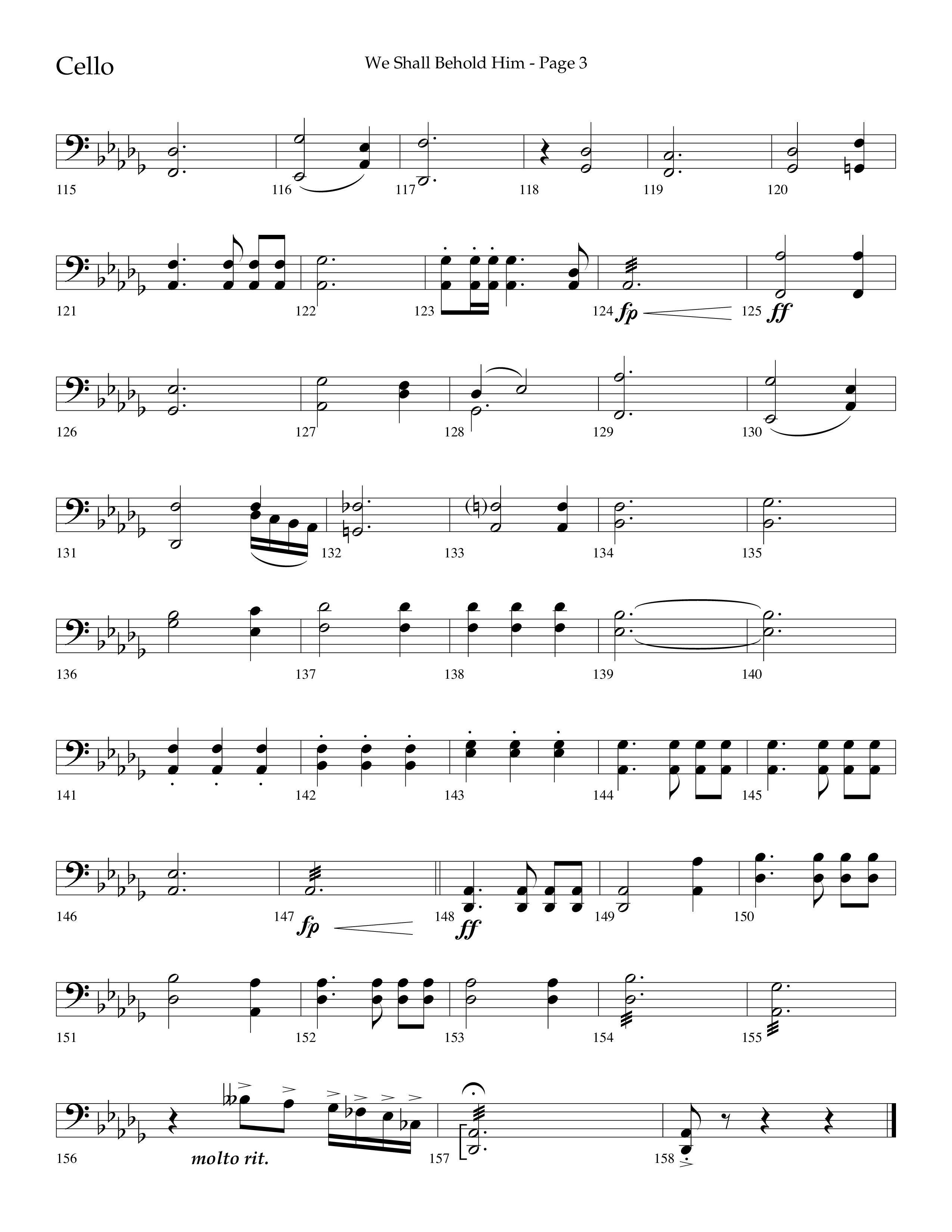 We Shall Behold Him (Choral Anthem SATB) Cello (Lifeway Choral / Arr. Russell Mauldin)