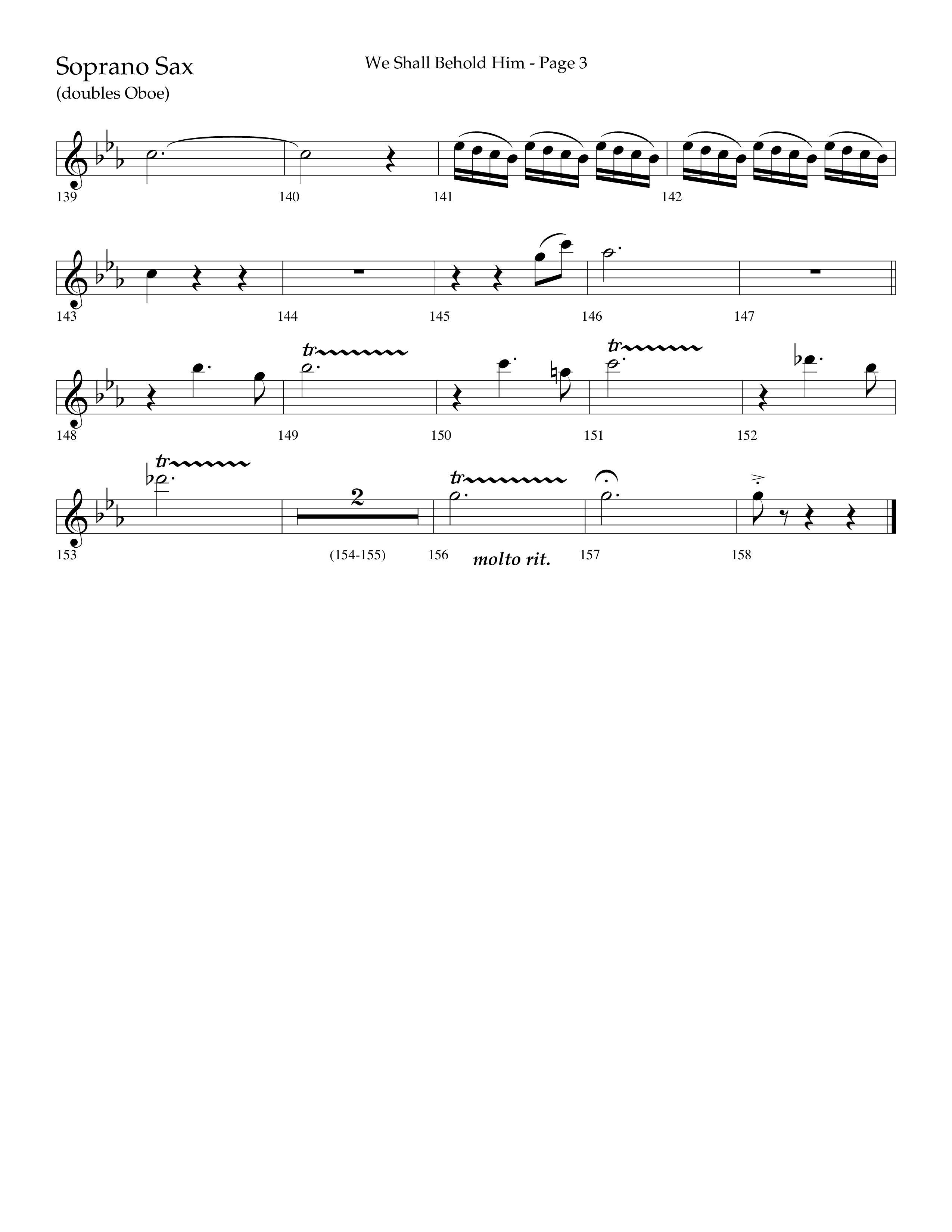 We Shall Behold Him (Choral Anthem SATB) Soprano Sax (Lifeway Choral / Arr. Russell Mauldin)