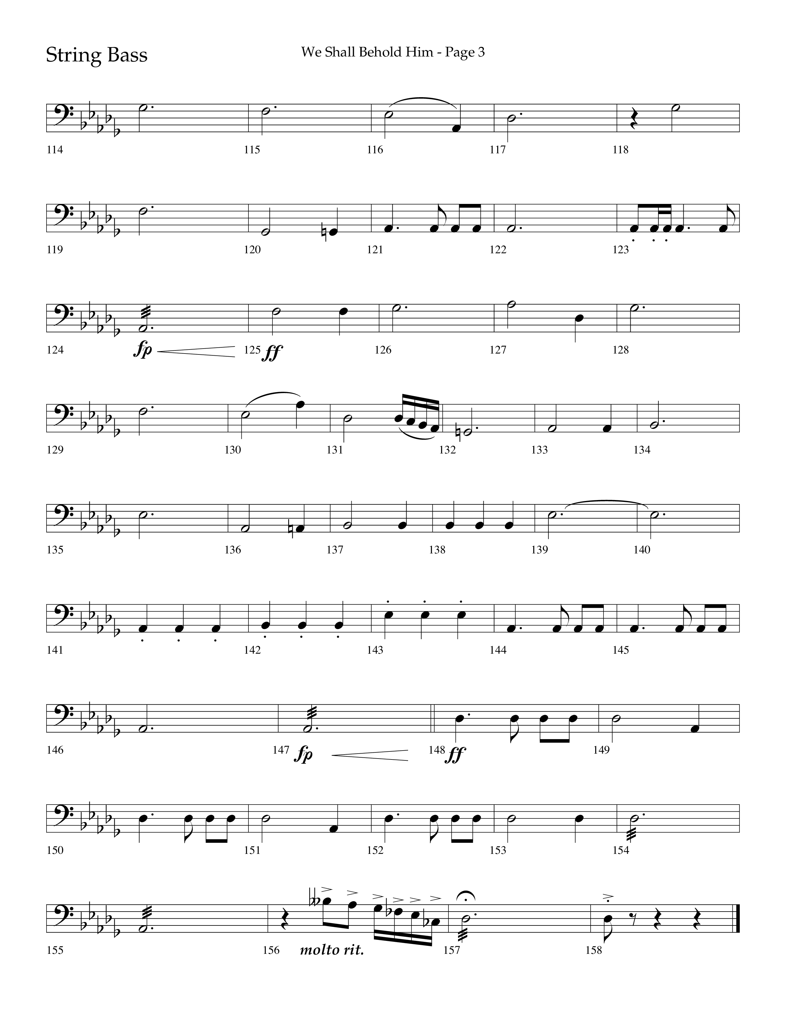 We Shall Behold Him (Choral Anthem SATB) String Bass (Lifeway Choral / Arr. Russell Mauldin)