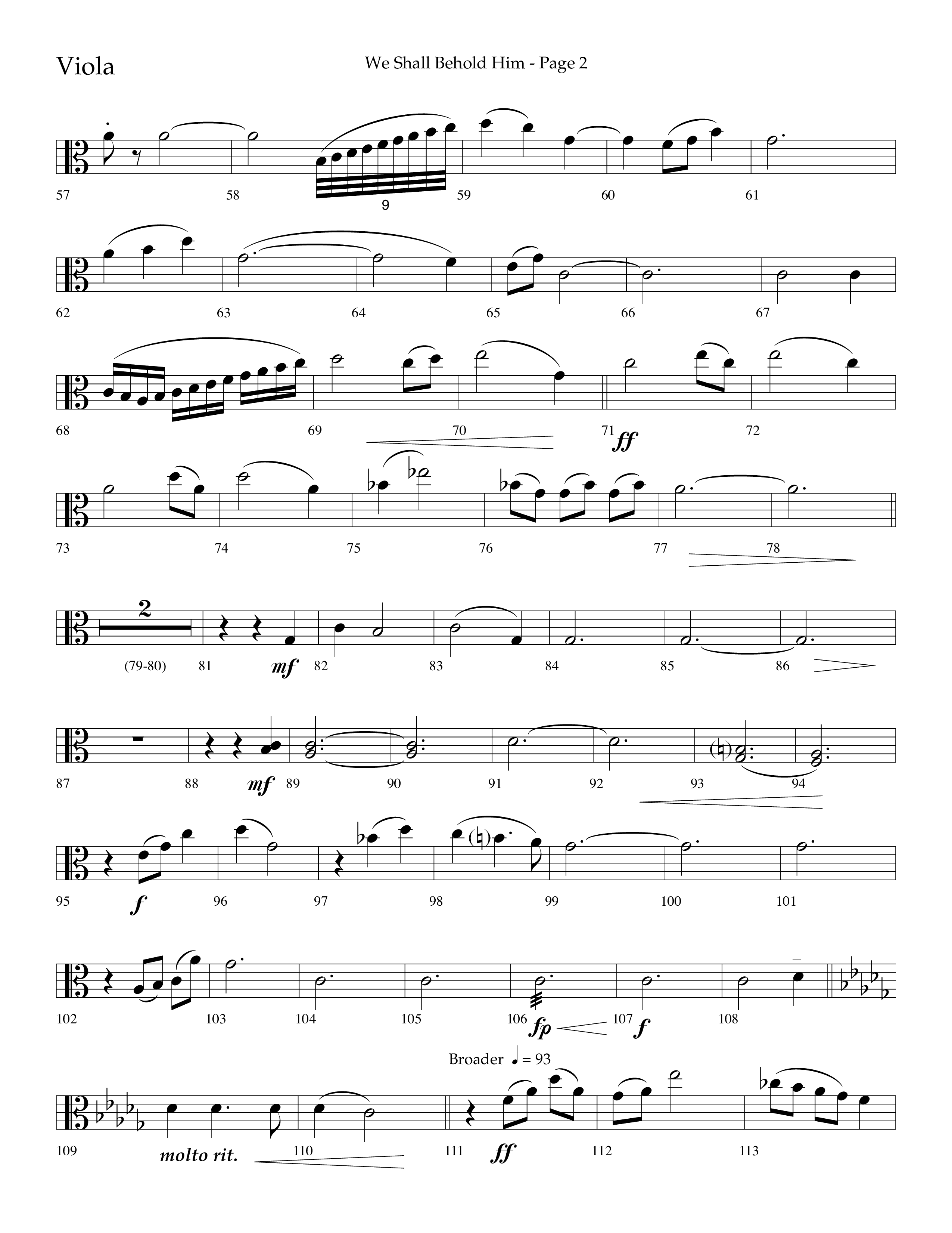 We Shall Behold Him (Choral Anthem SATB) Viola (Lifeway Choral / Arr. Russell Mauldin)