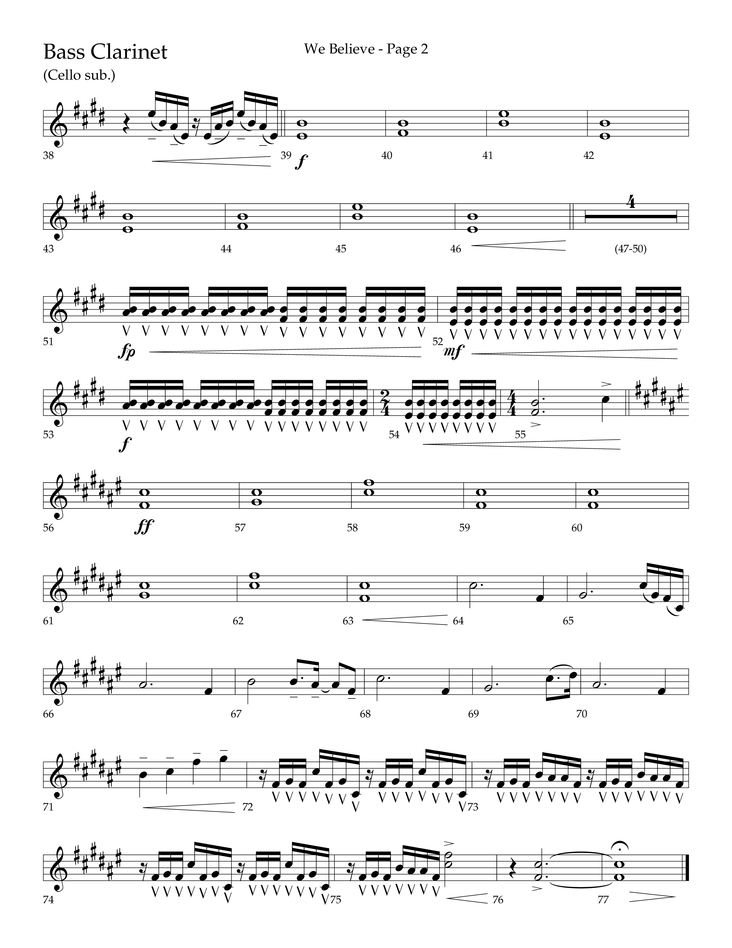 We Believe (Choral Anthem SATB) Bass Clarinet (Lifeway Choral / Arr. Cliff Duren)