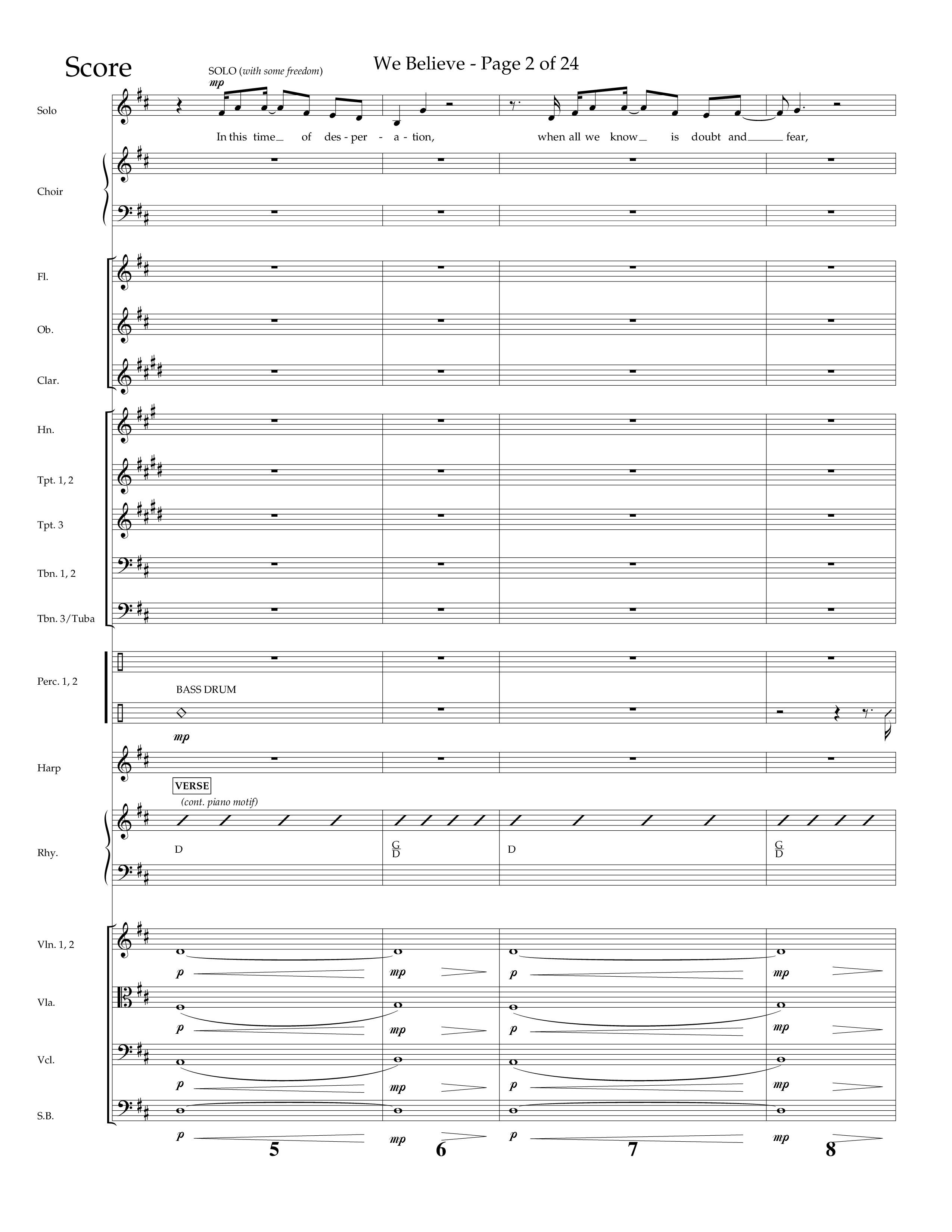 We Believe (Choral Anthem SATB) Orchestration (Lifeway Choral / Arr. Cliff Duren)