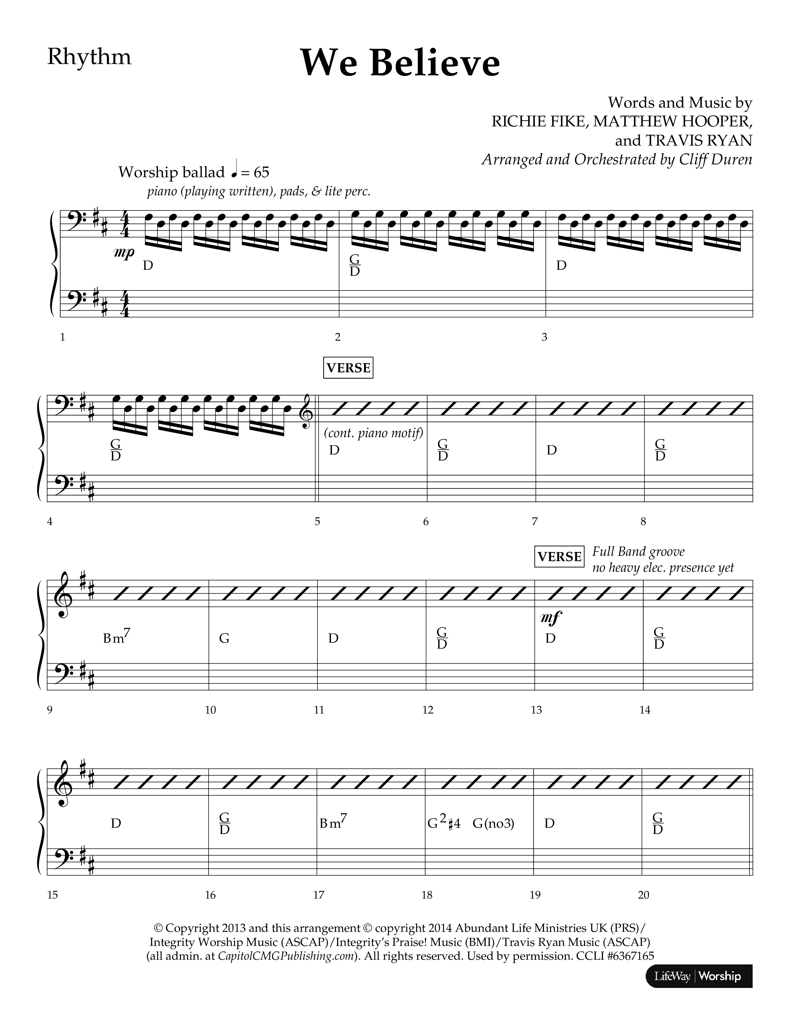 We Believe (Choral Anthem SATB) Lead Melody & Rhythm (Lifeway Choral / Arr. Cliff Duren)