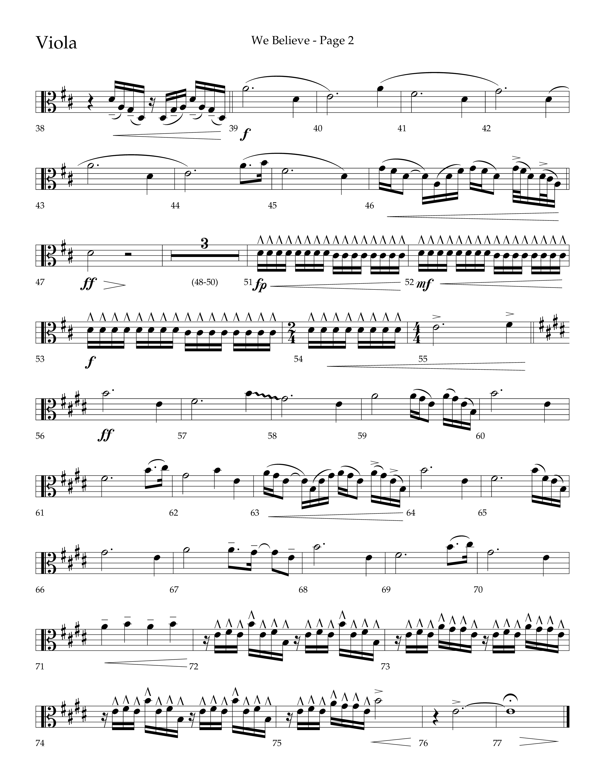 We Believe (Choral Anthem SATB) Viola (Lifeway Choral / Arr. Cliff Duren)