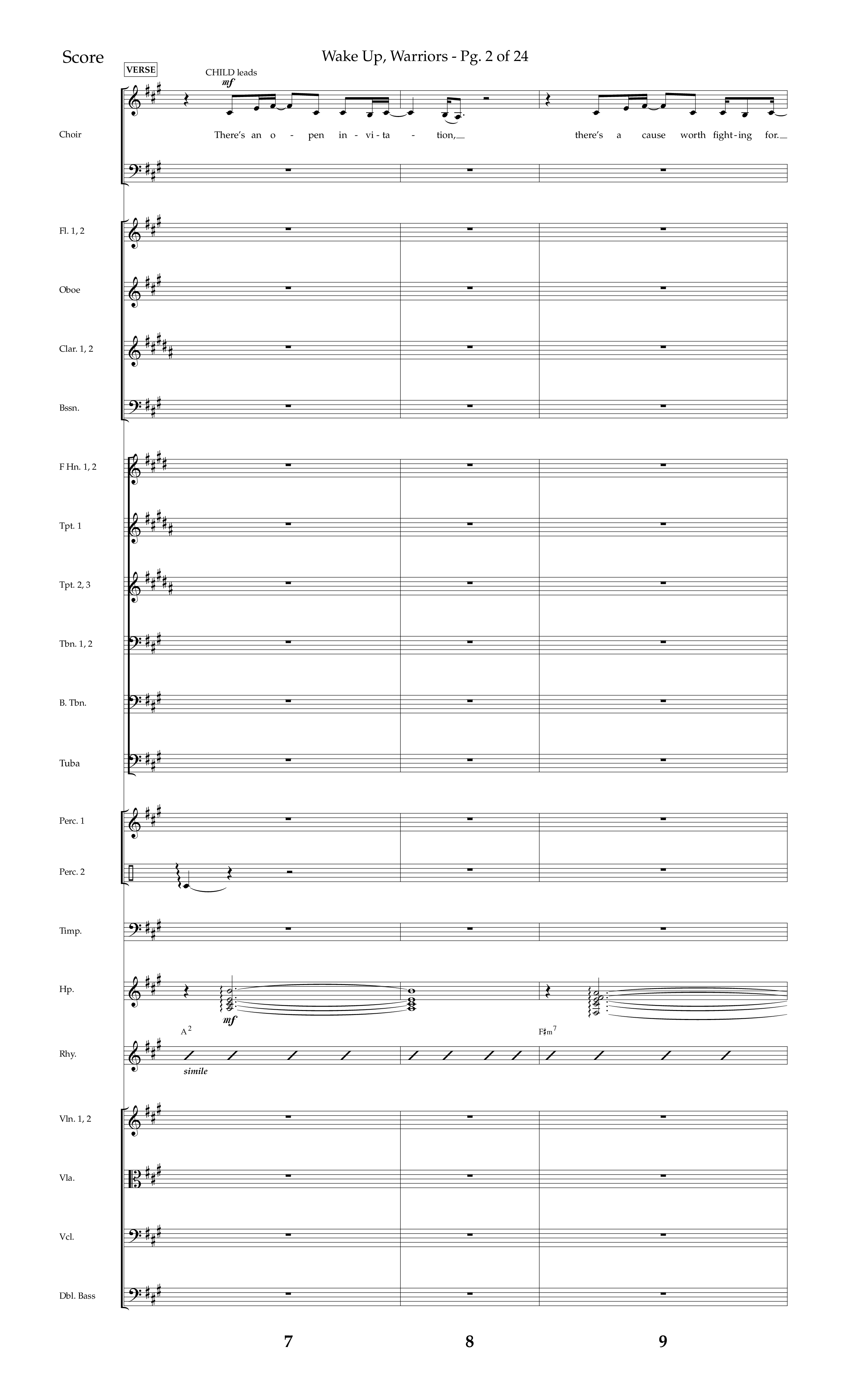 Wake Up Warriors (Choral Anthem SATB) Orchestration (Lifeway Choral / Arr. John Bolin / Orch. Tim Cates)