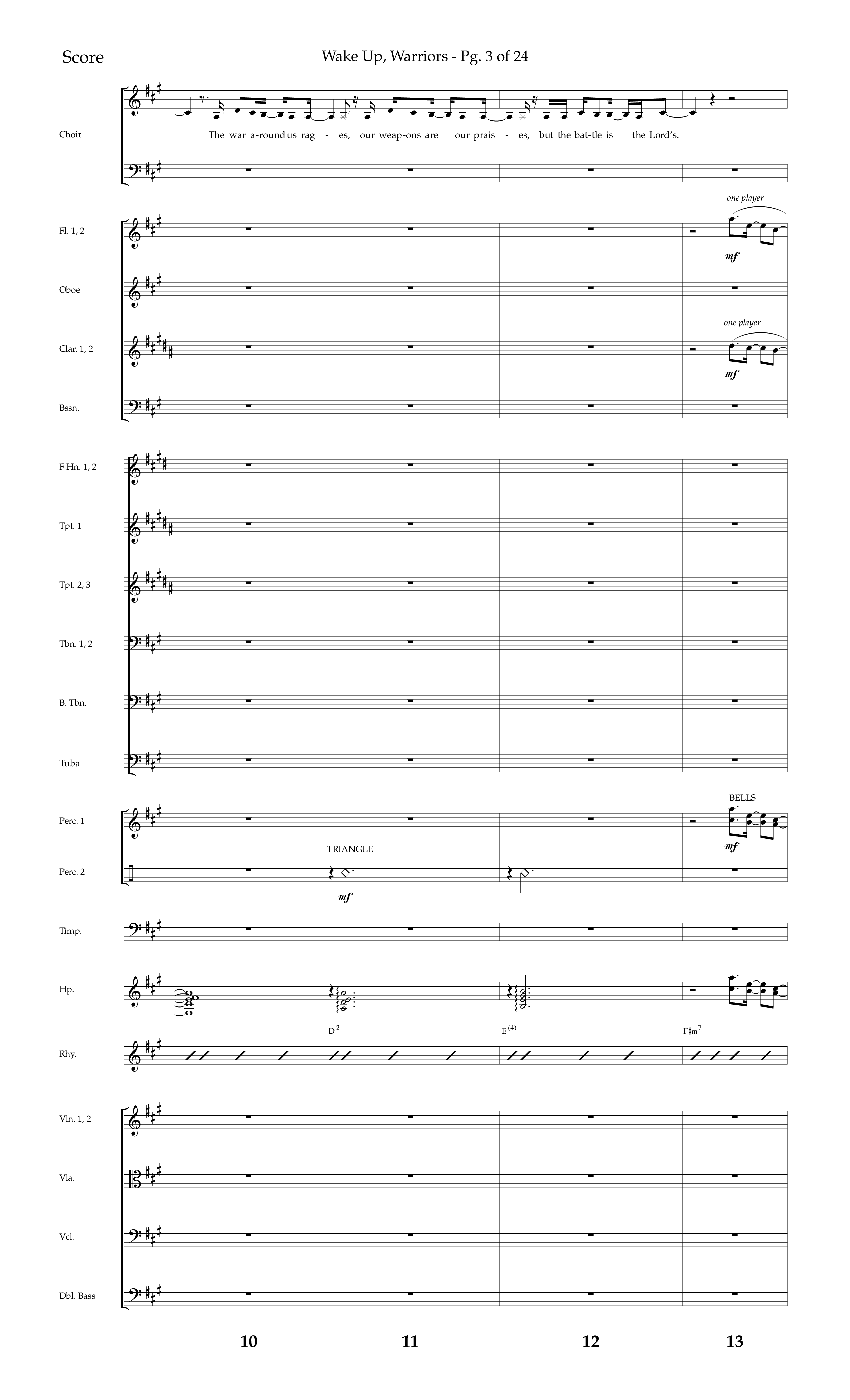 Wake Up Warriors (Choral Anthem SATB) Conductor's Score (Lifeway Choral / Arr. John Bolin / Orch. Tim Cates)