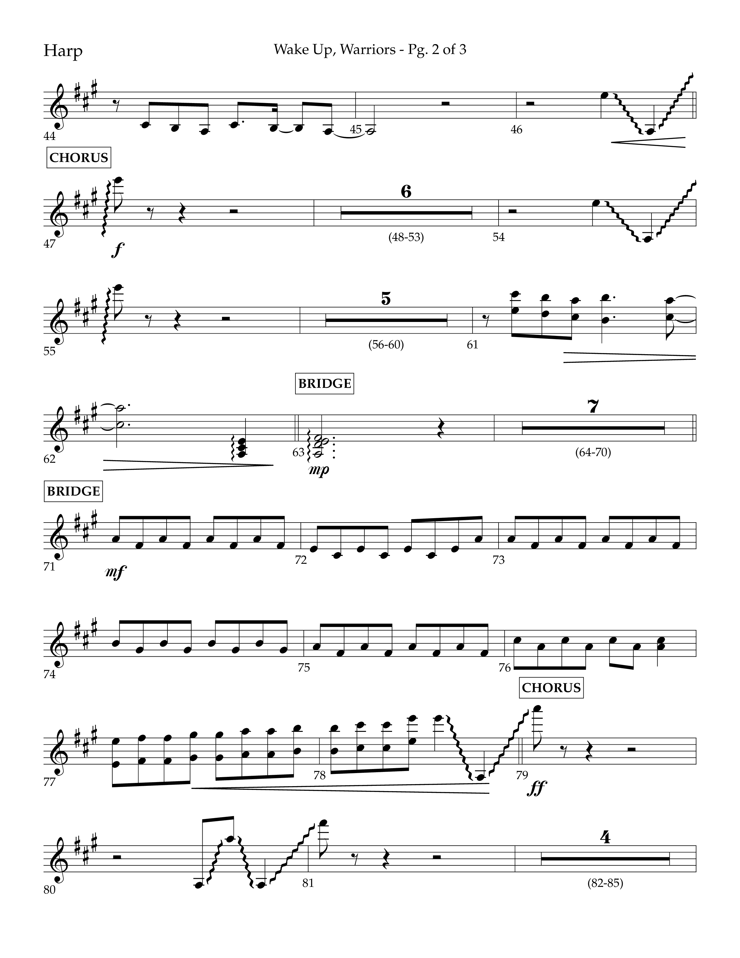 Wake Up Warriors (Choral Anthem SATB) Harp (Lifeway Choral / Arr. John Bolin / Orch. Tim Cates)